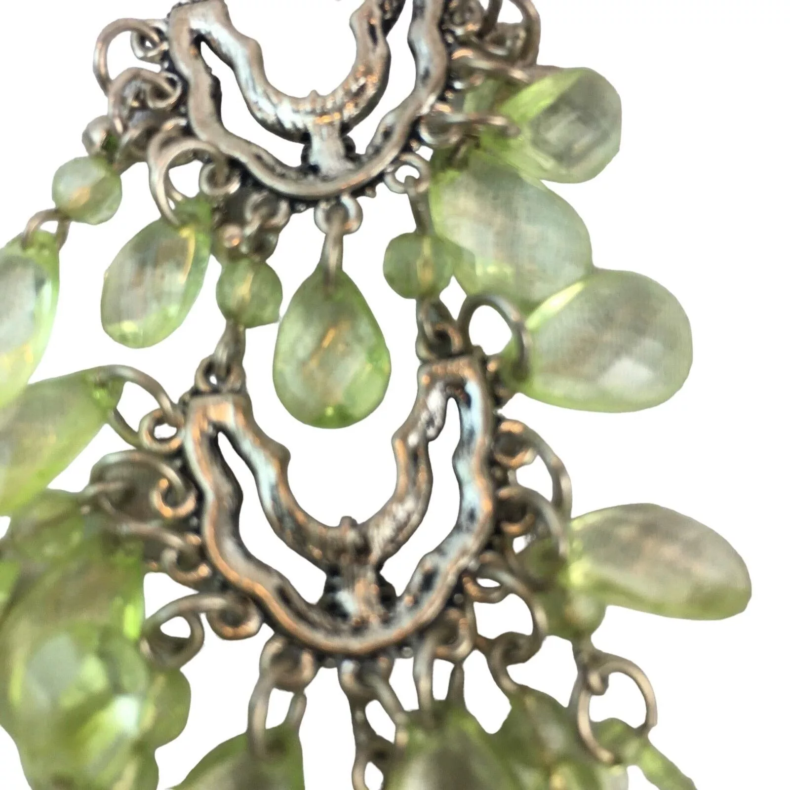 Other Earrings Other Vintage Silver Drop Earrings Dangle Lightweight Green Cluste