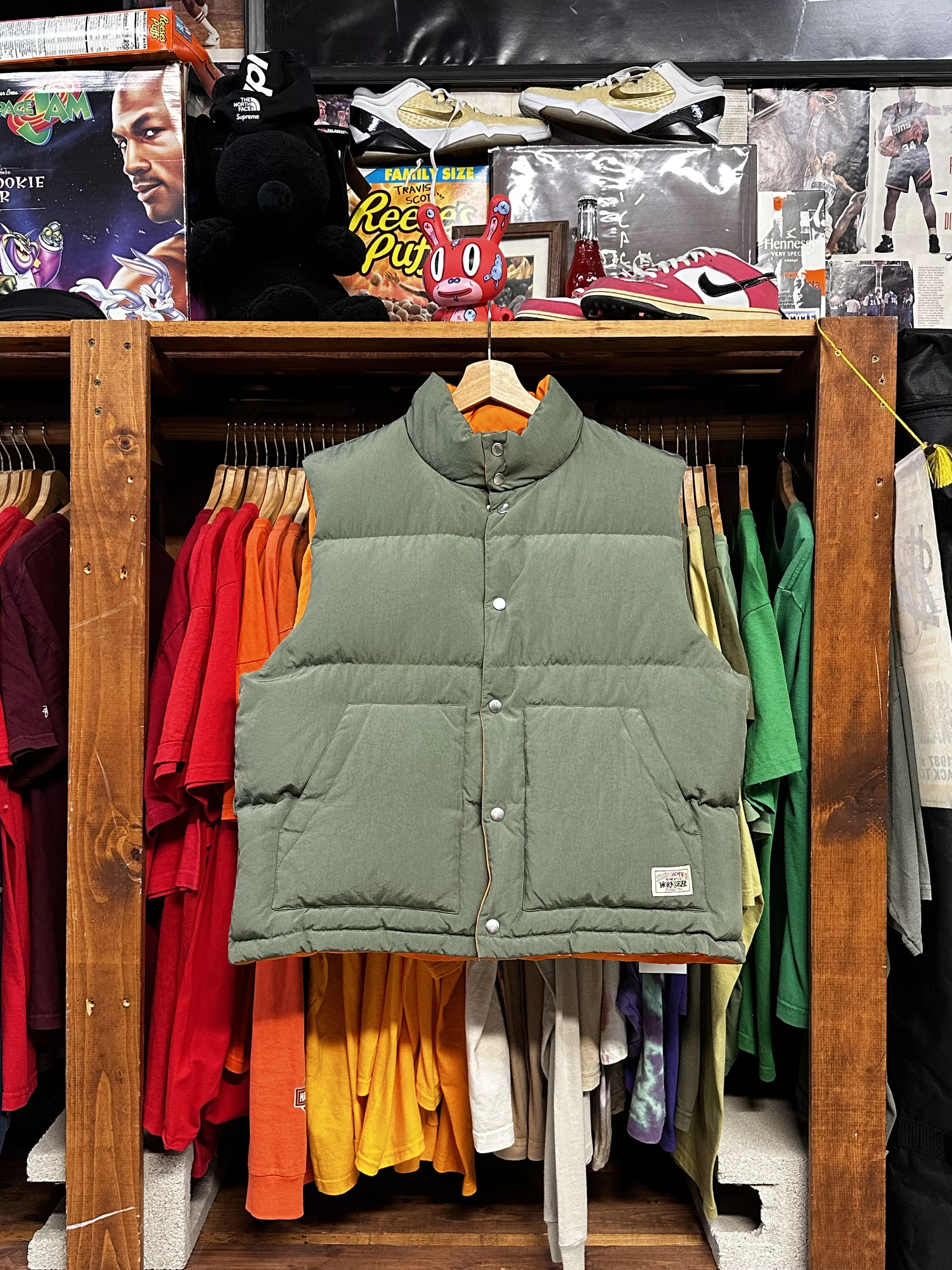 Stussy Vests Stussy Reversible Down Workgear Vest Green