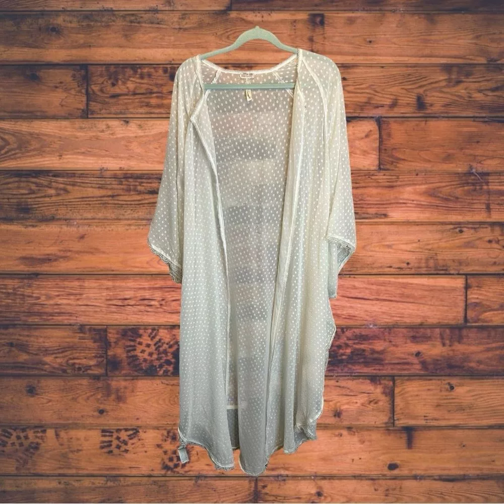 Free People Blouses Intimately Free People White Long Line Kaftan Duster Medium/