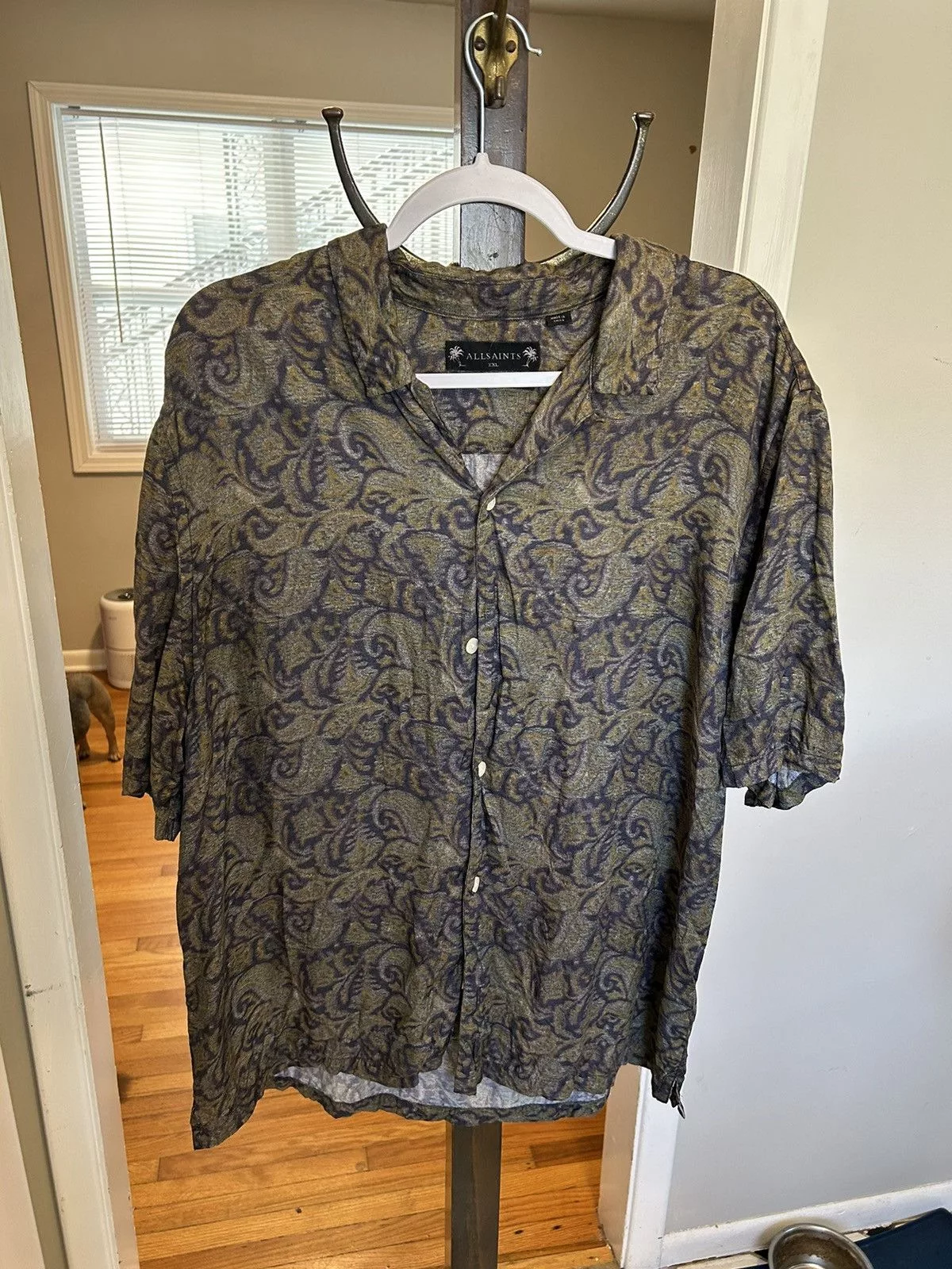 Allsaints Shirts Button Ups Allsaints Green Paisley Button Shirt
