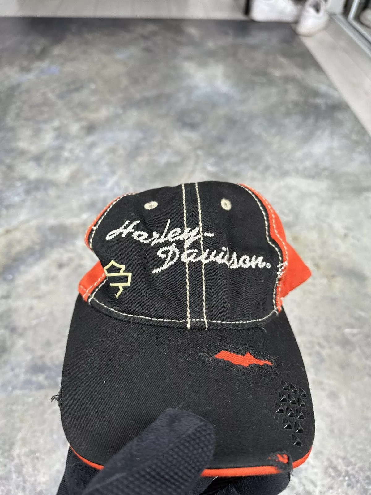 Harley Davidson Hats Harley Davidson × Vintage Vintage Harley Davidson Hat Orange
