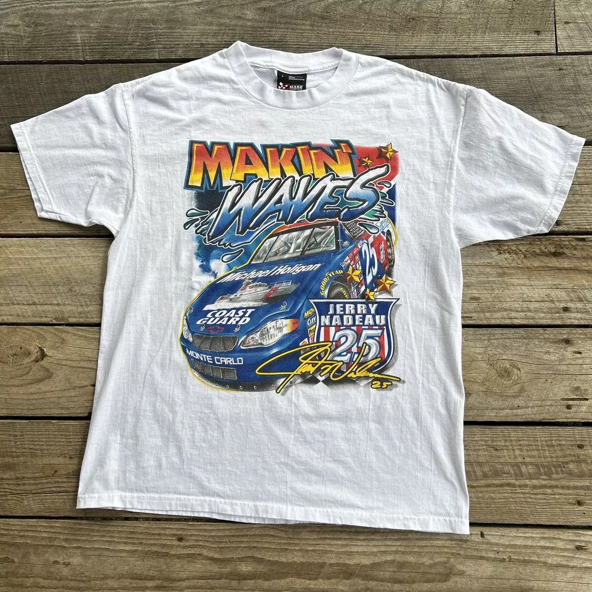 Chase Authentics Socks Underwear Chase Authentics × NASCAR × Vintage Vintage 90s Crazy Rare NASCAR Coast Guard Graphic T Shirt White