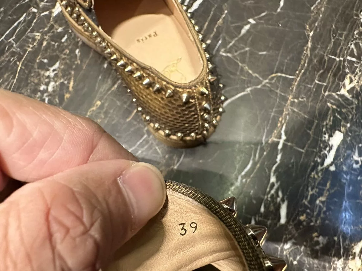 Christian Louboutin Slip Ons Christian Louboutin Gold Slip Ons