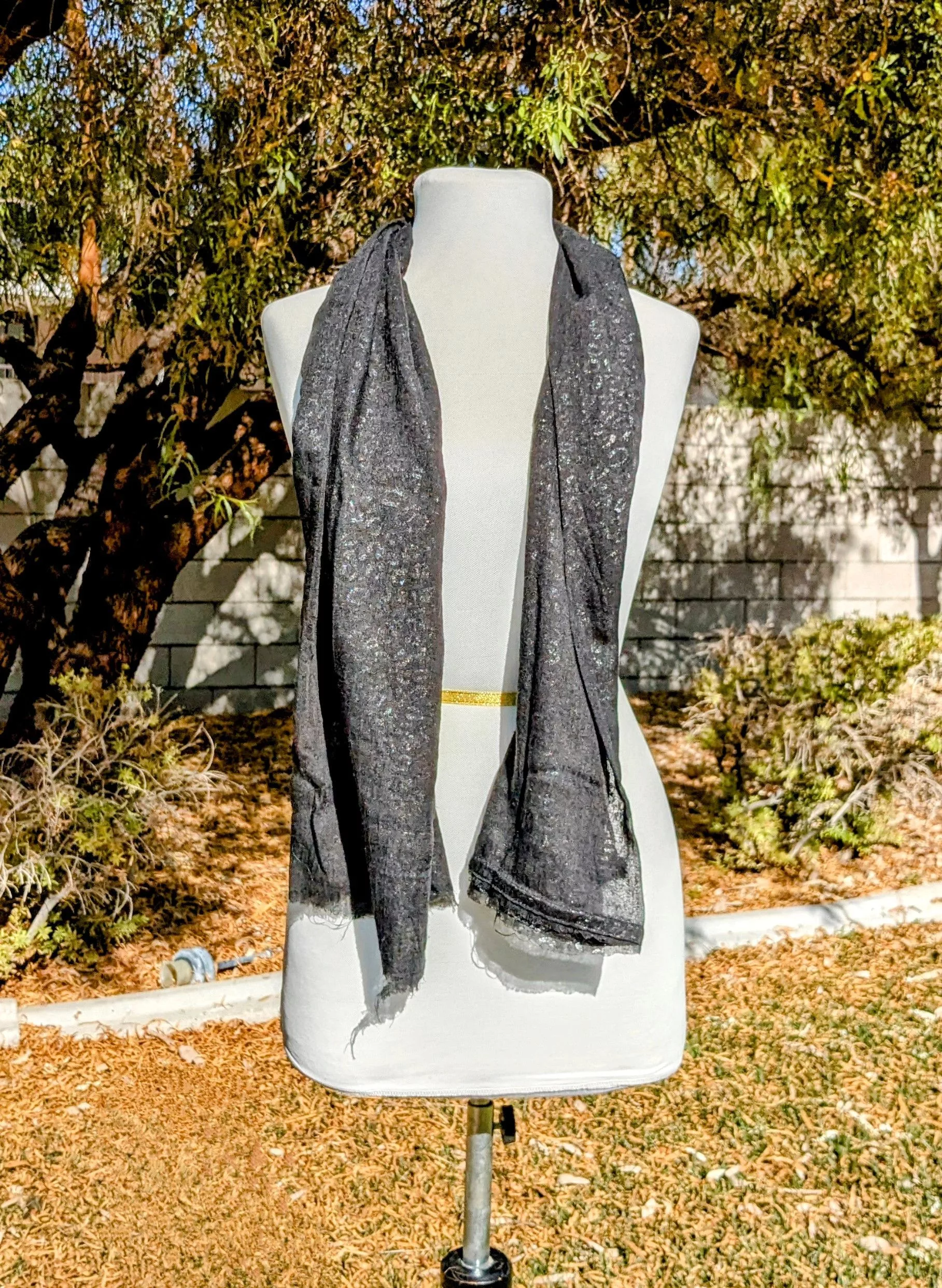 Vintage Scarves Vintage Rampage Clothing Silver Shiny Cheetah Neck Scarf Wrap Multi