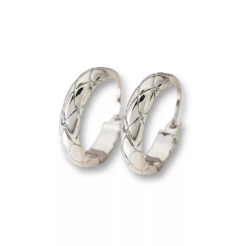 Other Earrings Other Polished Metal Texture Silver Hoop Earrings for Women