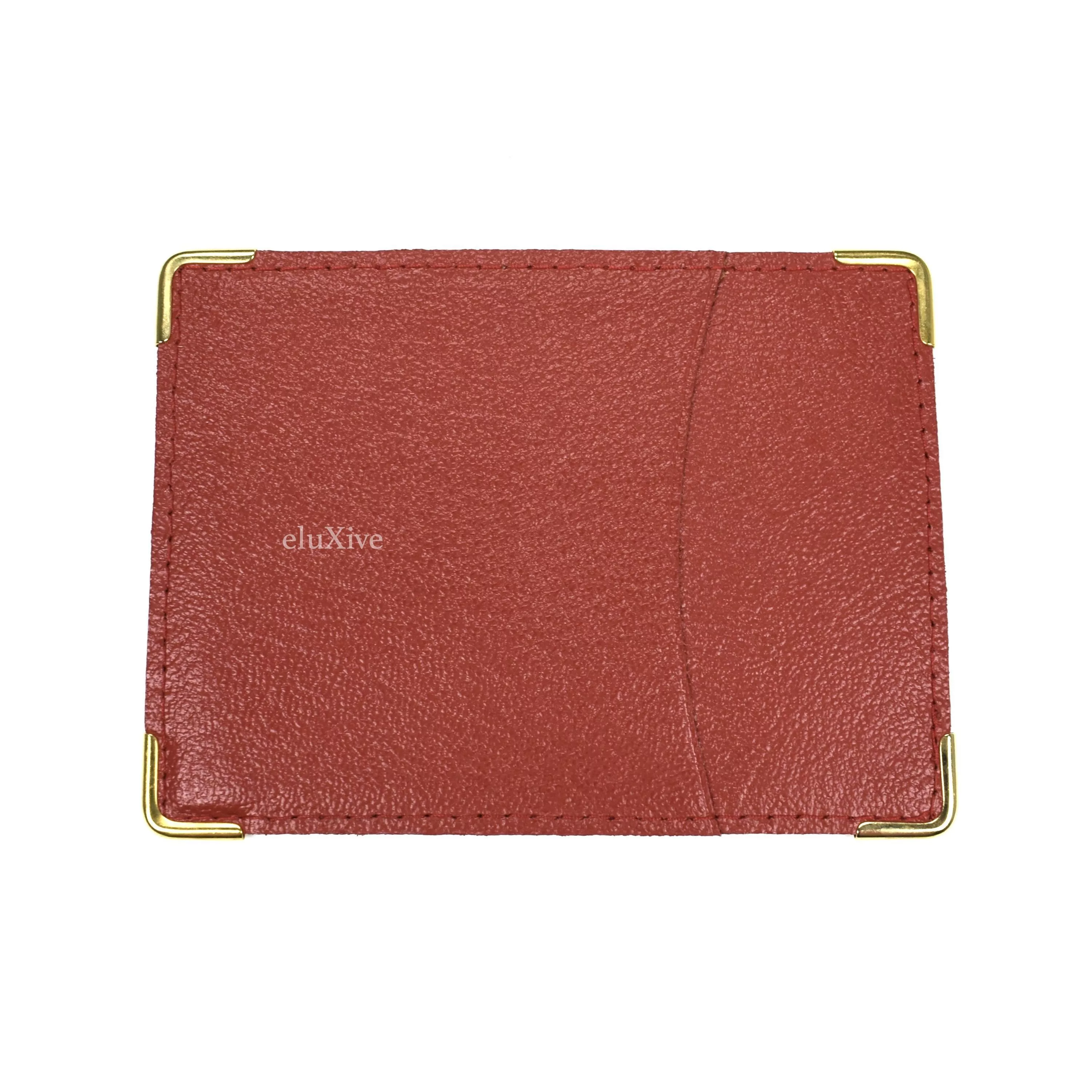 Rolex Wallets Rolex Red Leather Crown Logo Card Holder Wallet