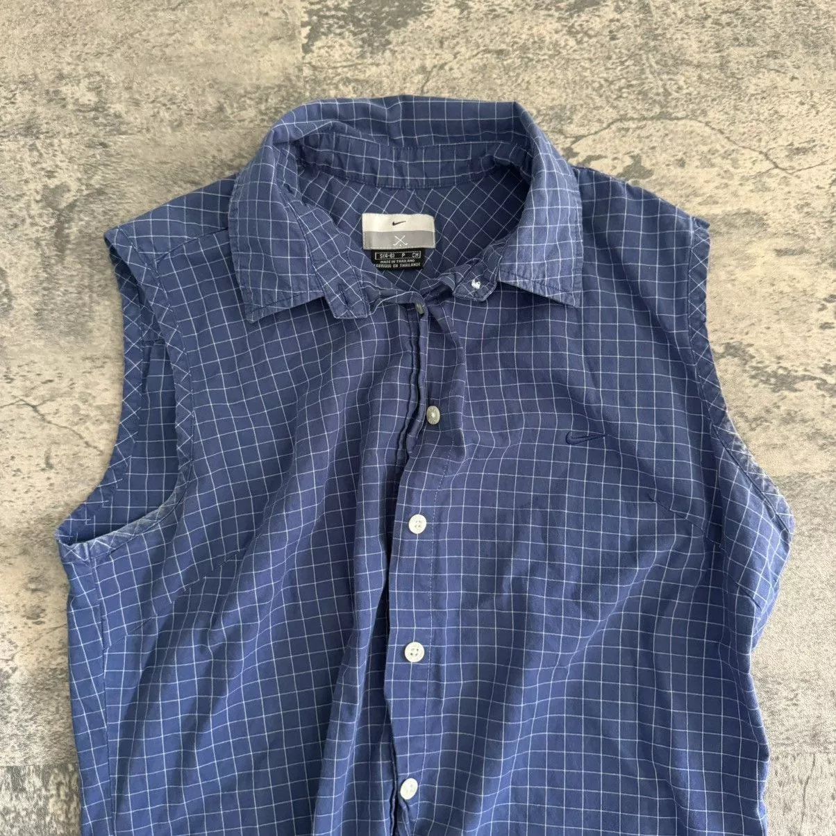 Nike Button Ups Vintage golf, Nike shirt Blue
