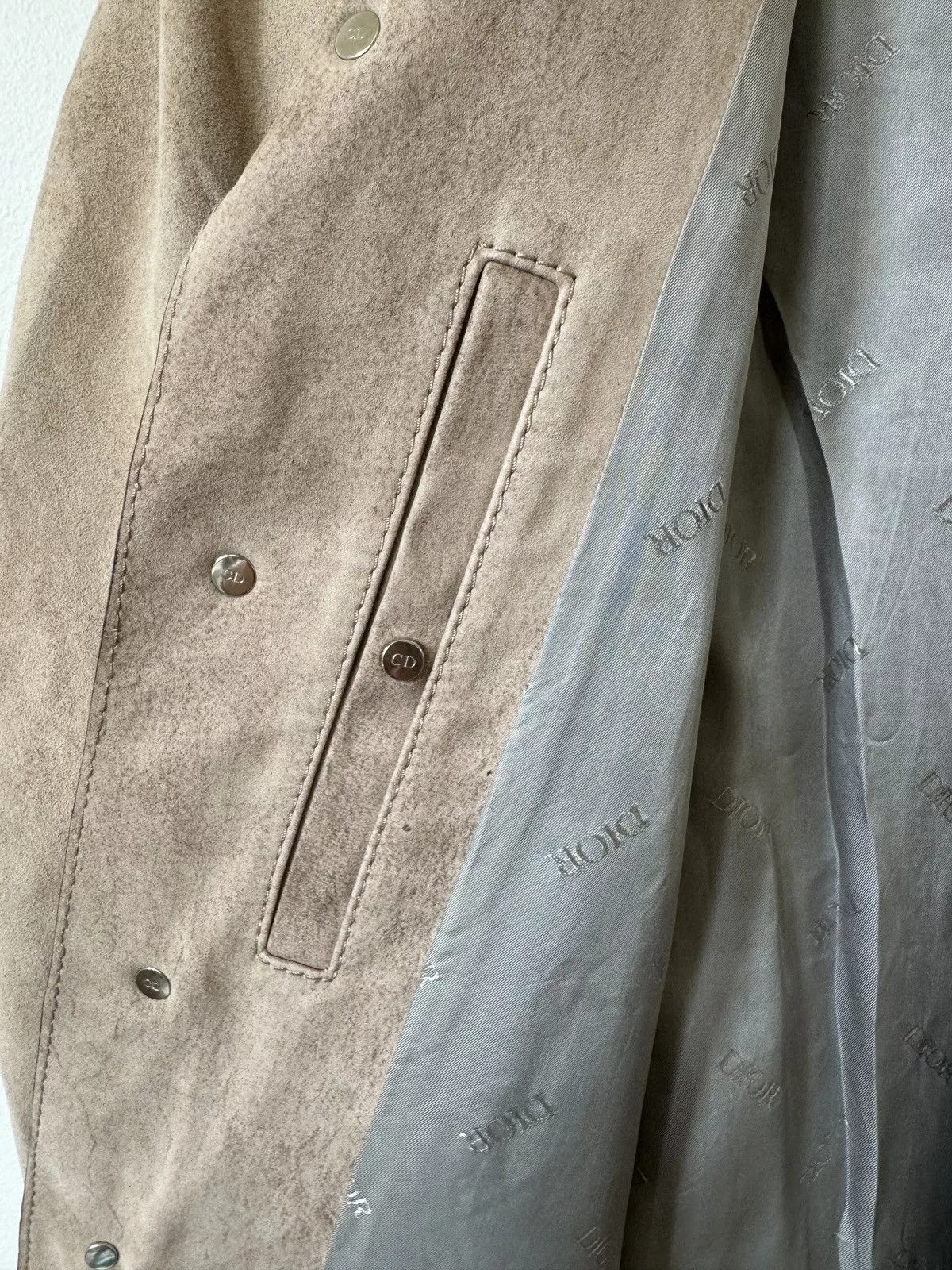 Dior Leather Jackets Dior x Cactus Jack Brown Leather Layered Jacket Beige