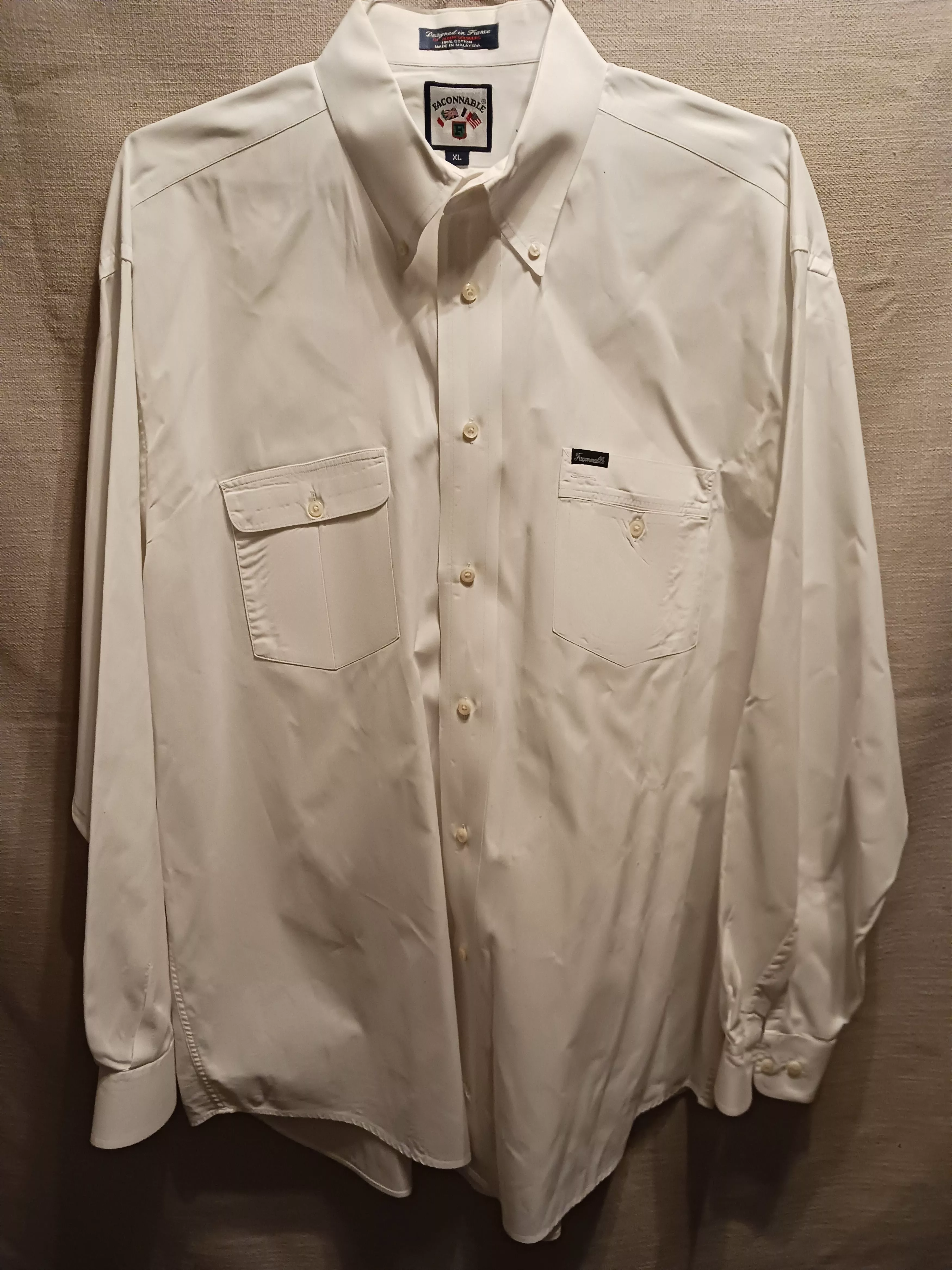 Faconnable Shirts Button Ups Faconnable Vintage 100% Cotton Long Sleeve Shirt White
