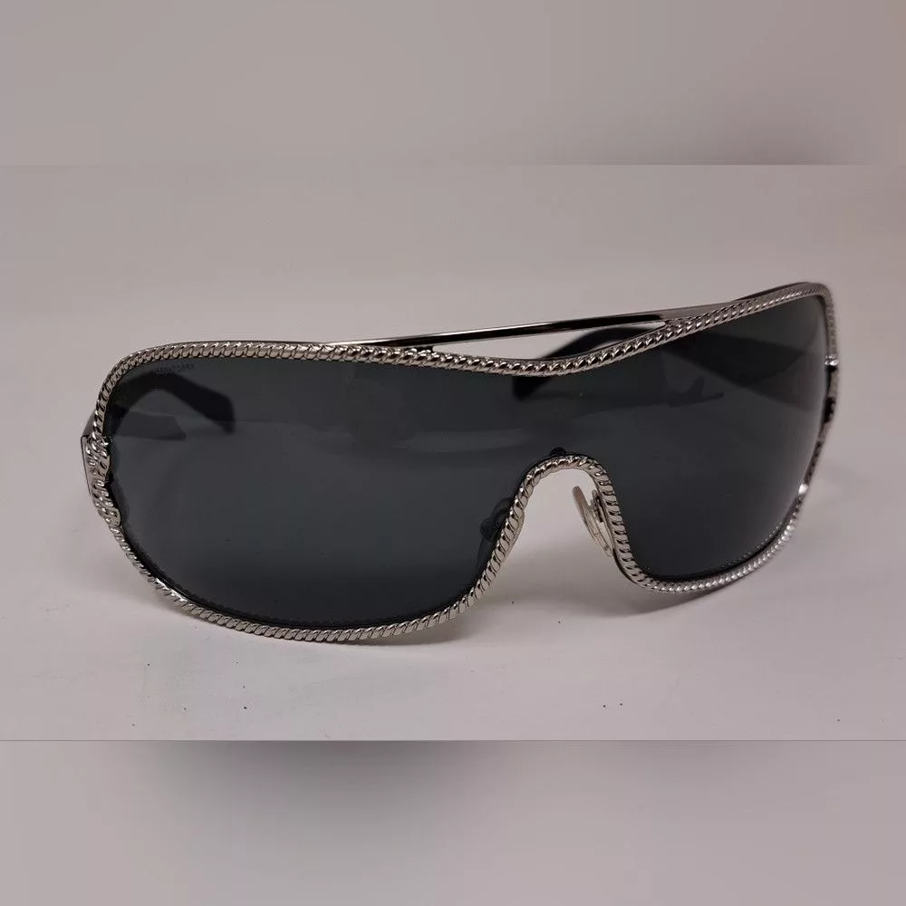 Prada Sunglasses PRADA Women's Rimless shield sunglasses black silver SPR 62H