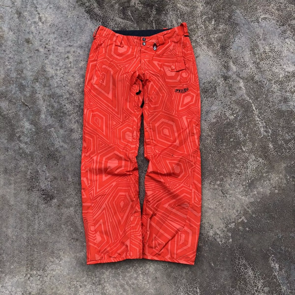 Volcom Overalls Jumpsuits VOLCOM Thermonite Fullprint Ski Tourist Pants Orange Streetwear