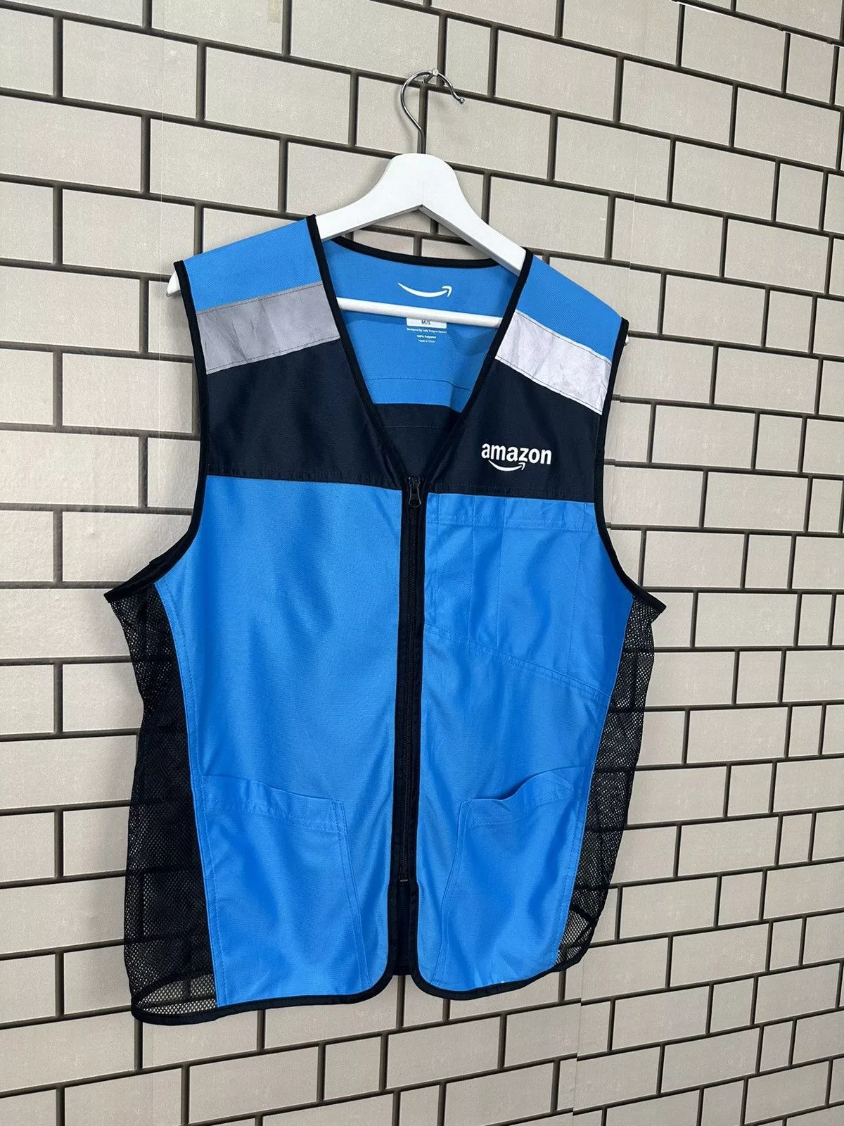 Other Vests Other Amazon Employee Delivery Driver Reflective Work Vest M/L Blue