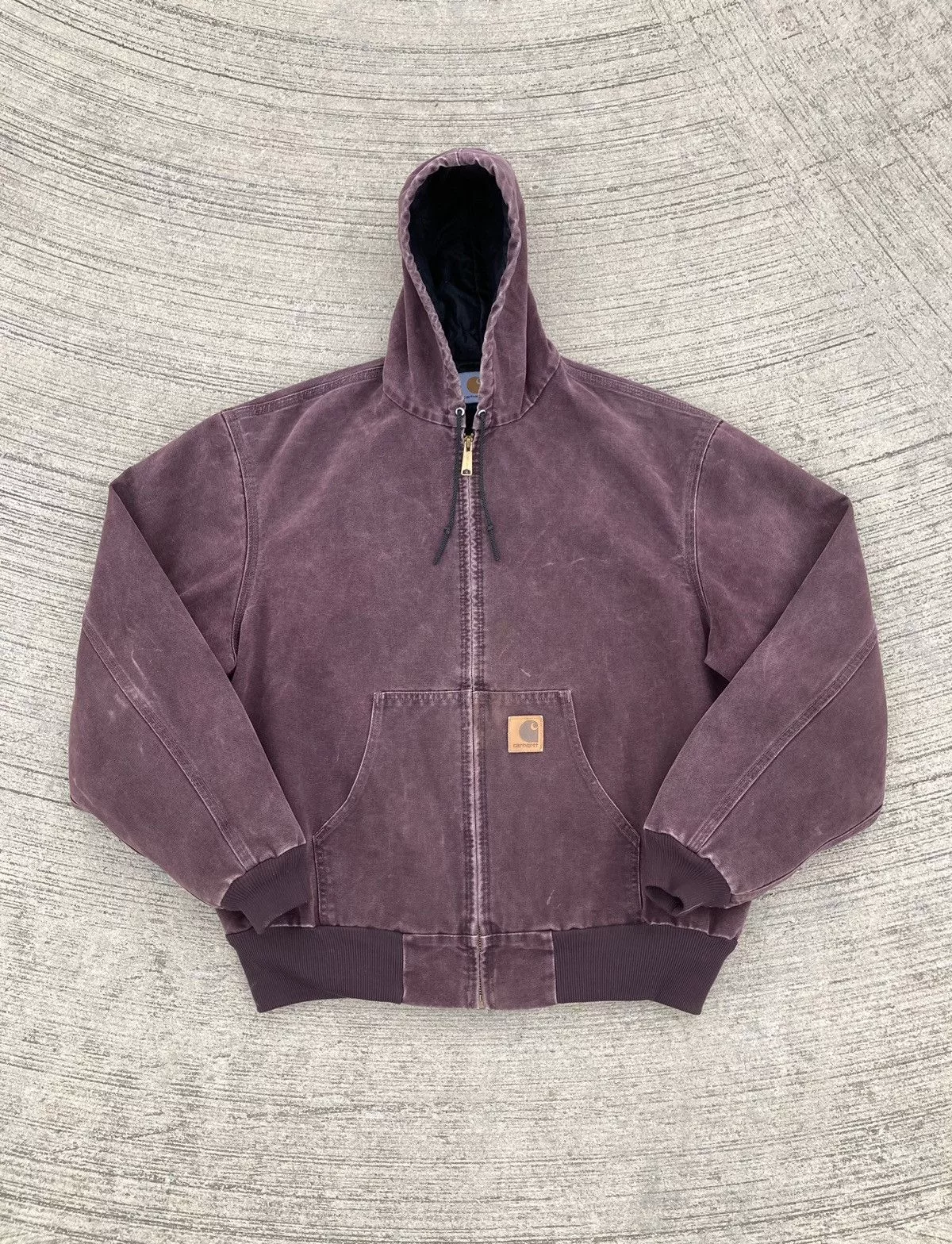 Carhartt Light Jackets Carhartt × Vintage Burgandy Active Jacket Purple Carhartt Hooded Jacket J06 BRG Streetwear