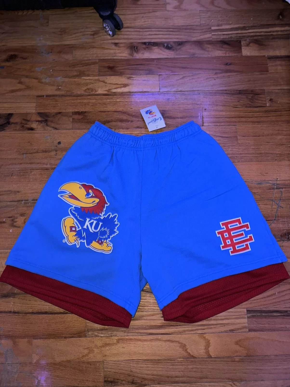 Eric Emanuel Shorts Eric Emanuel × NCAA Eric Emanuel EE Double Layer Kansas Jayhawks Shorts SZ XL Blue