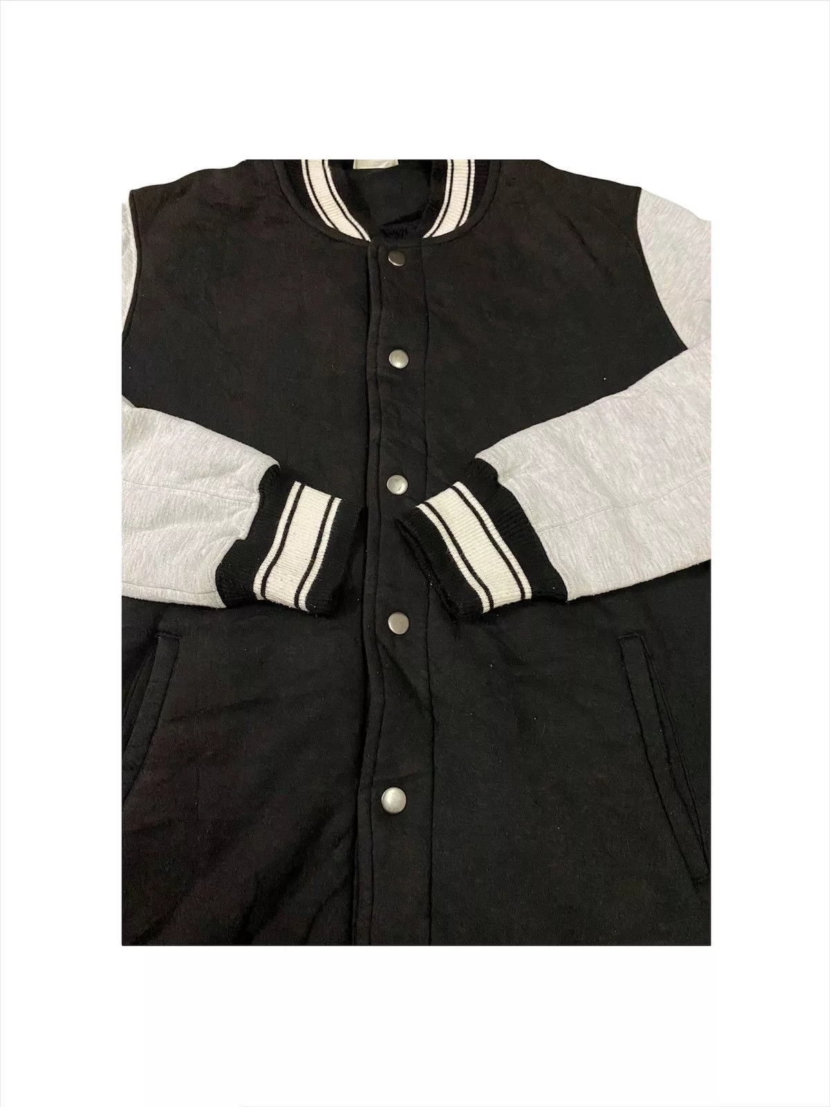 Japanese Brand Bombers Japanese Brands Letterman Varsity Plain Bomber Jacket Black Vintage