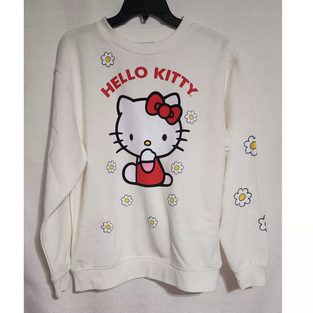 Other Sweatshirts Other hello kitty and flower sweatshirt women medium White