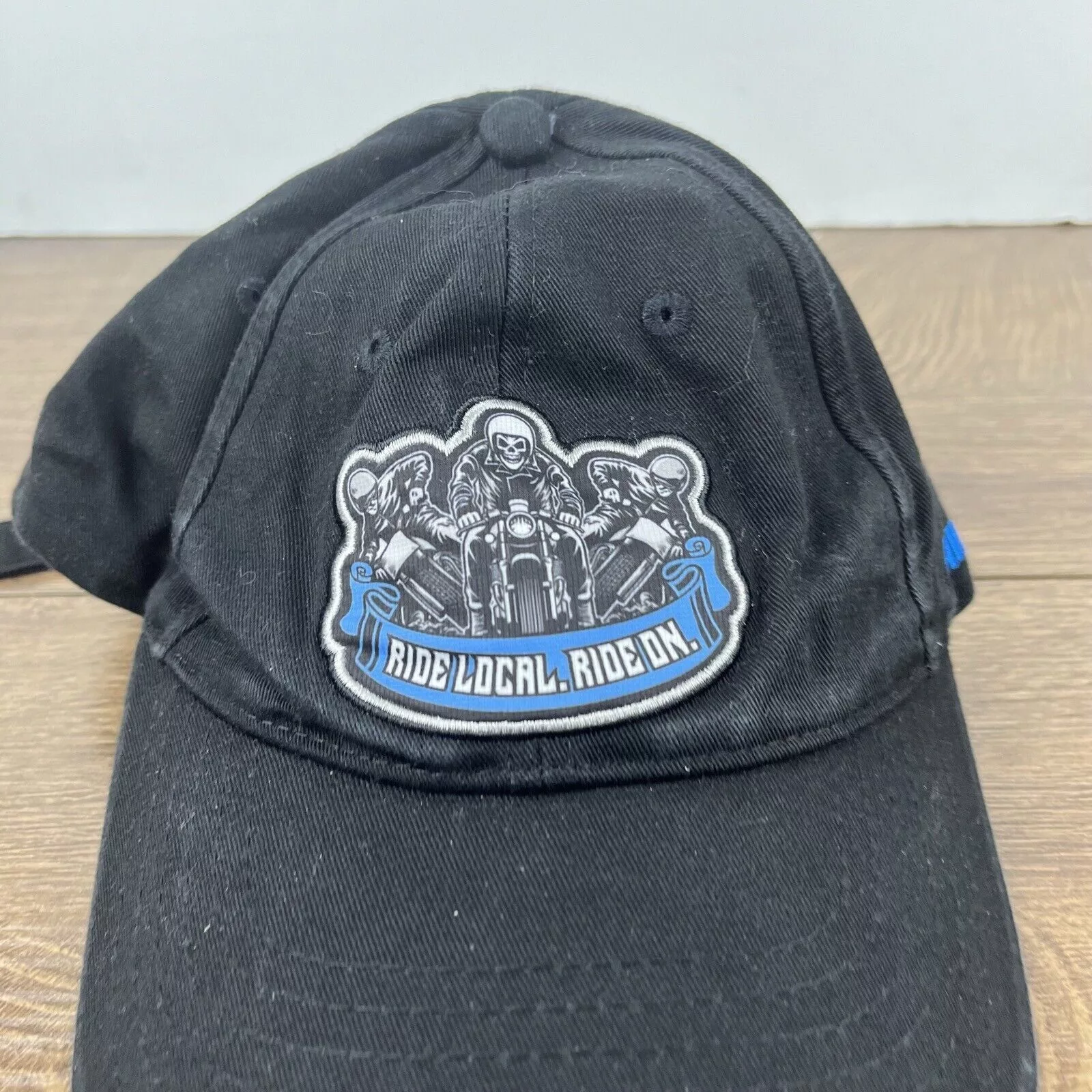 Other Hats Other Motorcycle Hat Ride On Ride Local Hat Adjustable Hat Black H