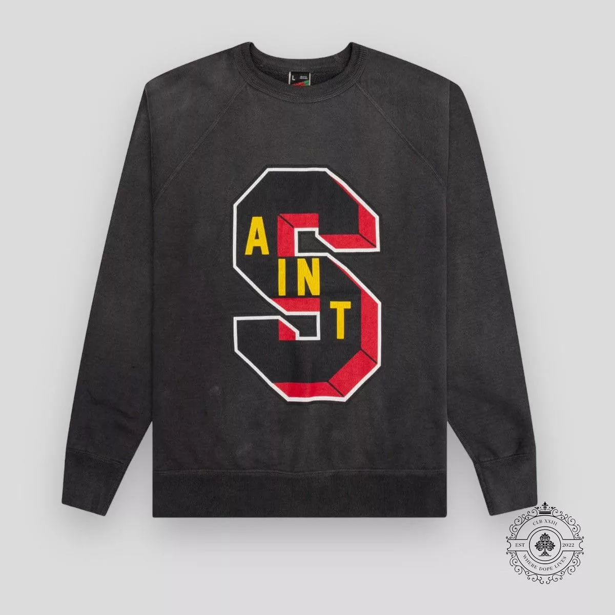 DENIM TEARS Sweatshirts Hoodies DENIM TEARS × Saint Michael Saint Michael x Denim Tears Crewneck Black