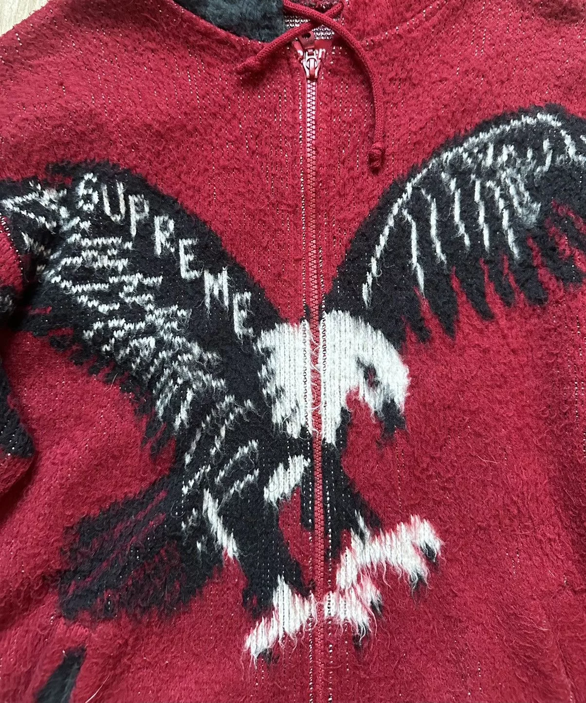 Supreme Light Jackets Supreme Eagle Zip-up Red