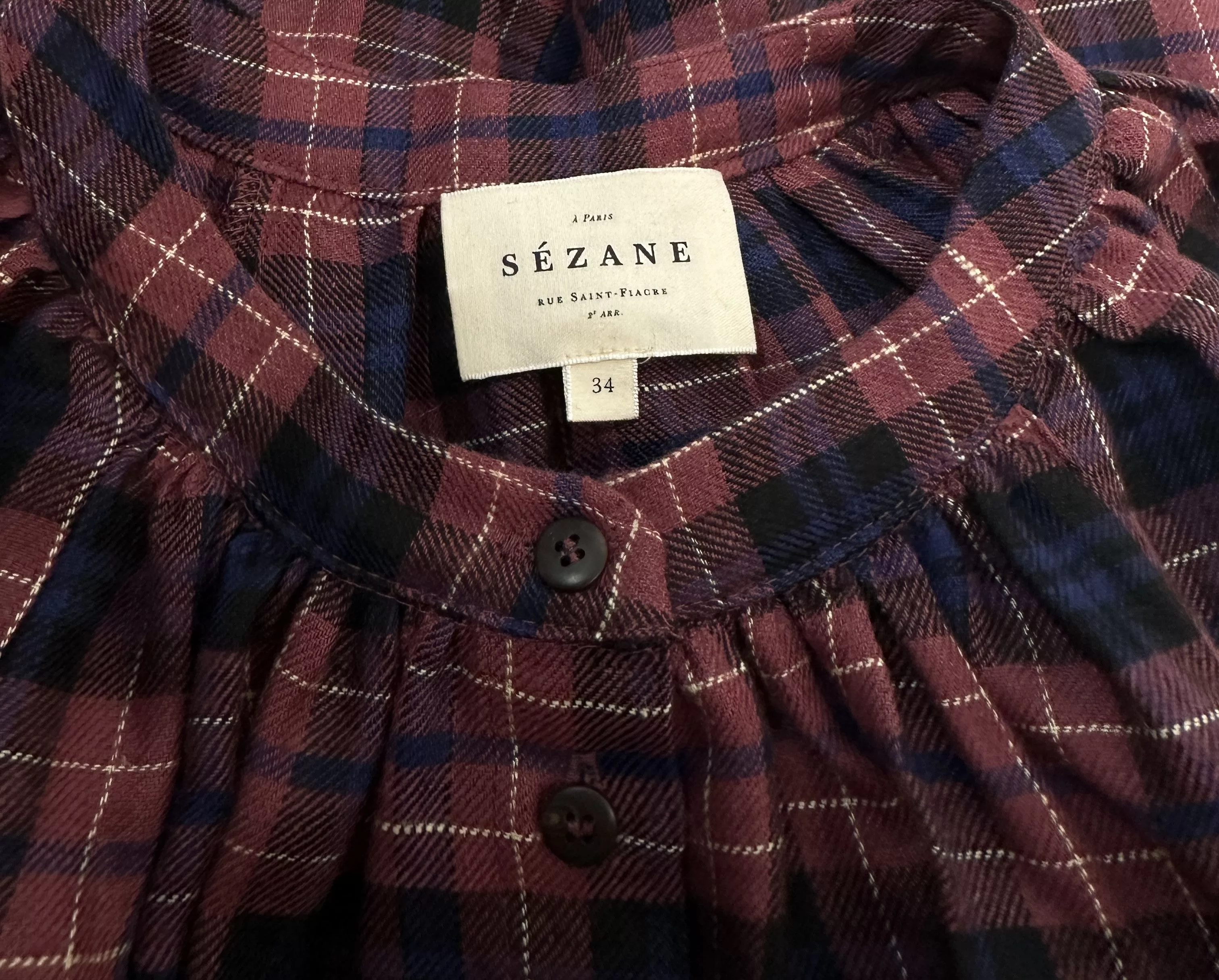 Sezane Blouses Sezane Lealys Shirt In Check Plaid Multi