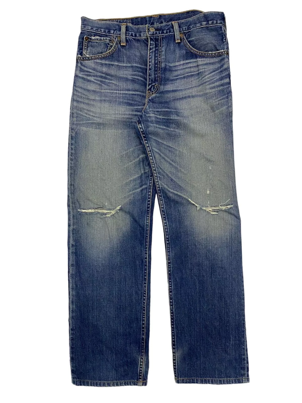 Levi's Denim Levi's Levis Strauss 703 Distressed Denim Blue Jean Mud Washed