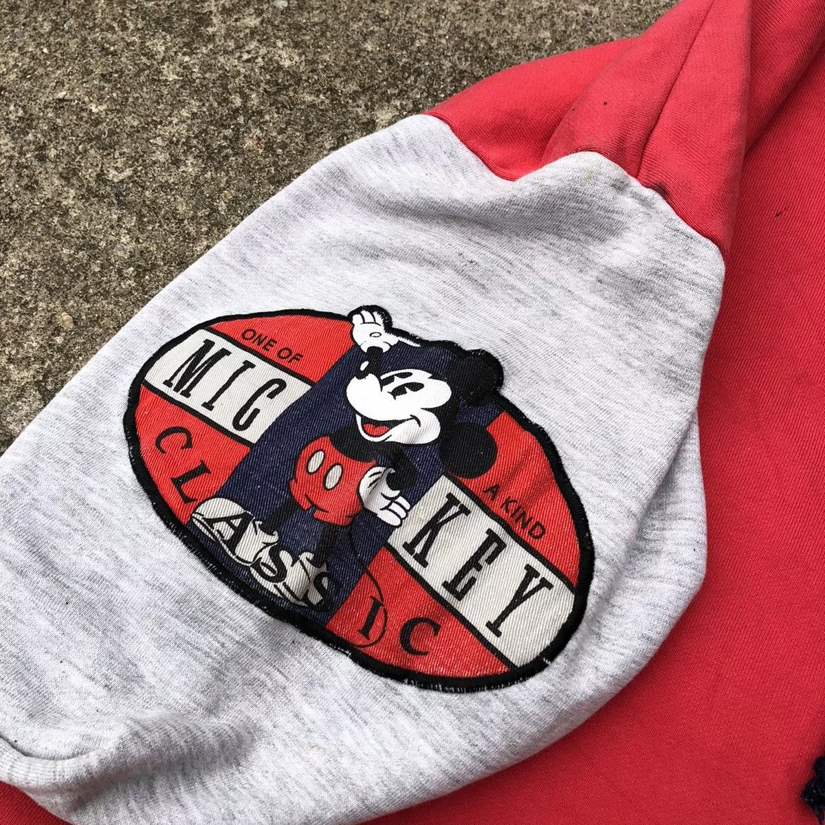 Disney Sweatshirts Hoodies Disney × Mickey Mouse × Vintage Rare Vintage 90s Disney Mickey Mouse Big Print Hodie Red
