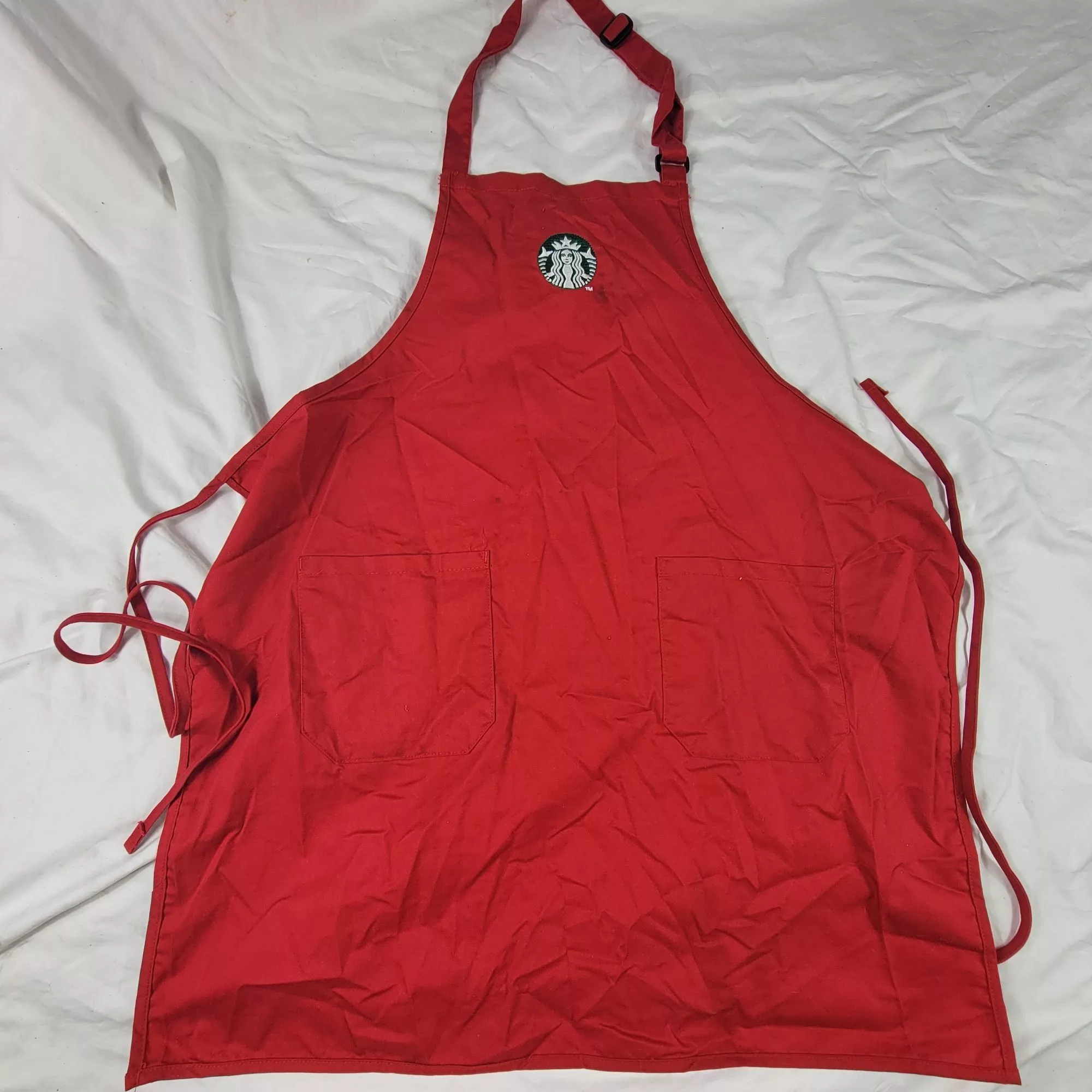 Other Miscellaneous Other Starbucks Red Apron With Embroidered Logo 2 Pockets Adjustab