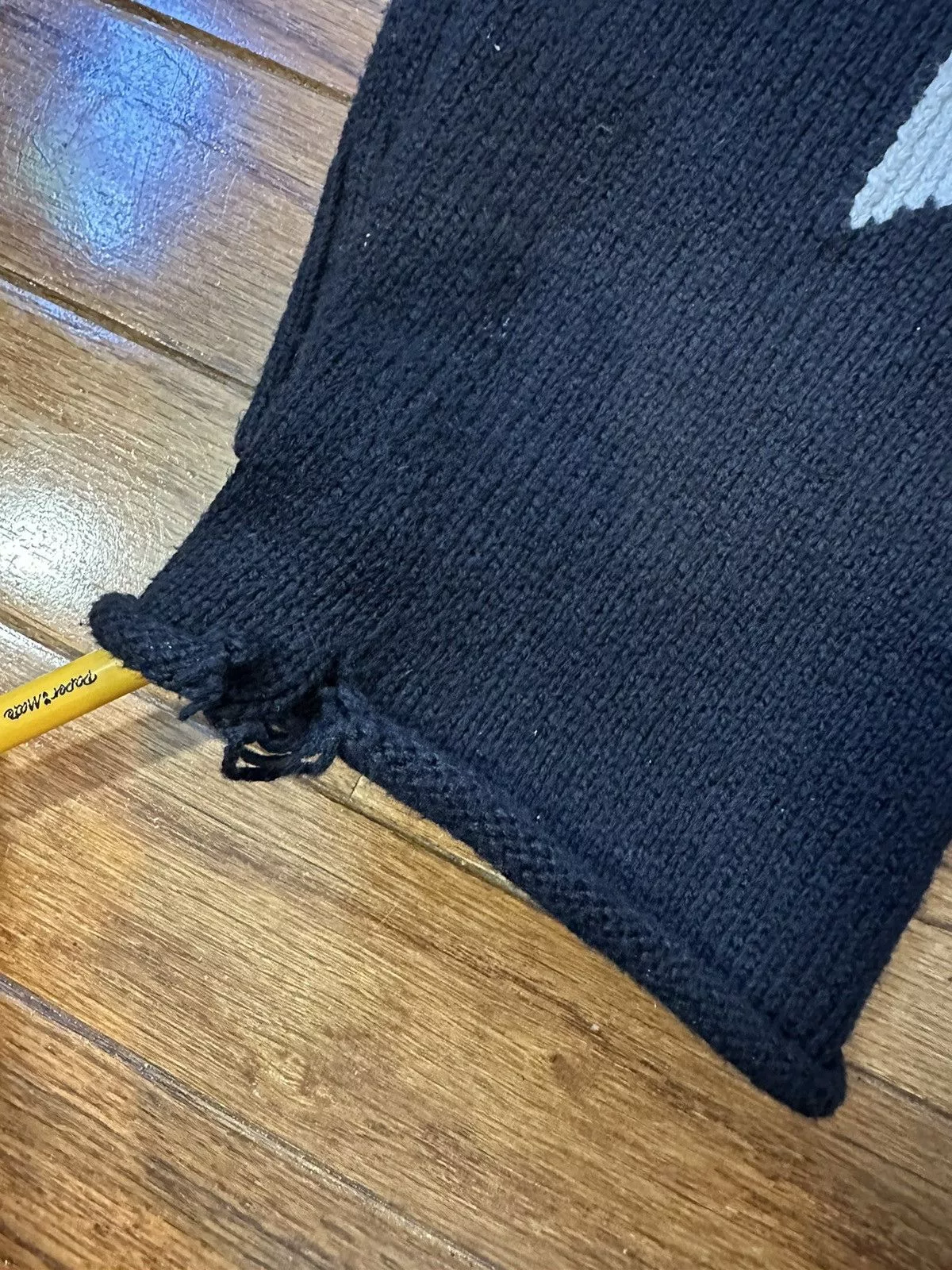 Off-White Sweaters Knitwear Virgil Era Off-White Distressed Knitted Sweater Black