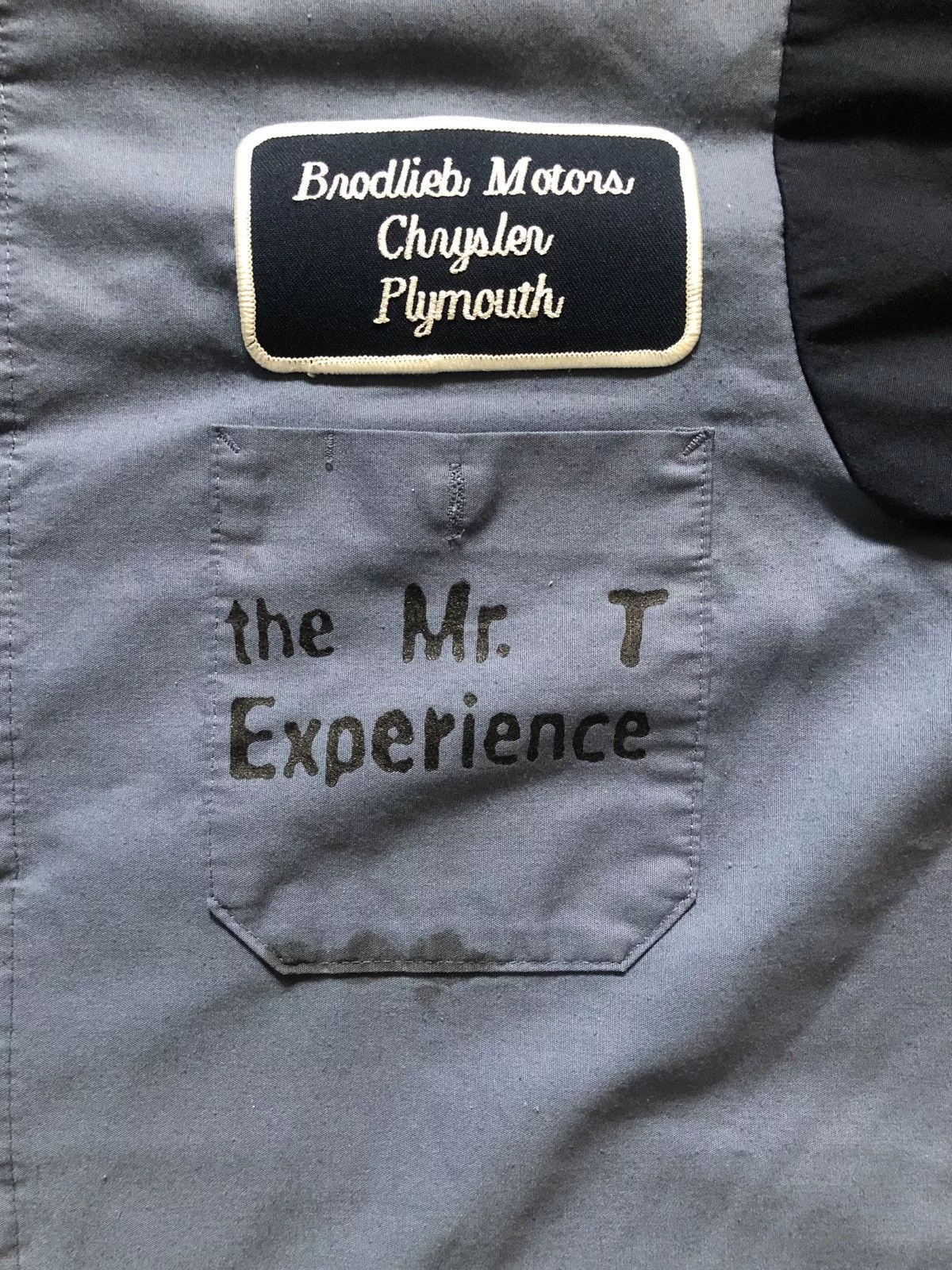 Band Tees Shirts Button Ups Band Tees × Vintage Mr. T Experience short sleeve work shirt Blue