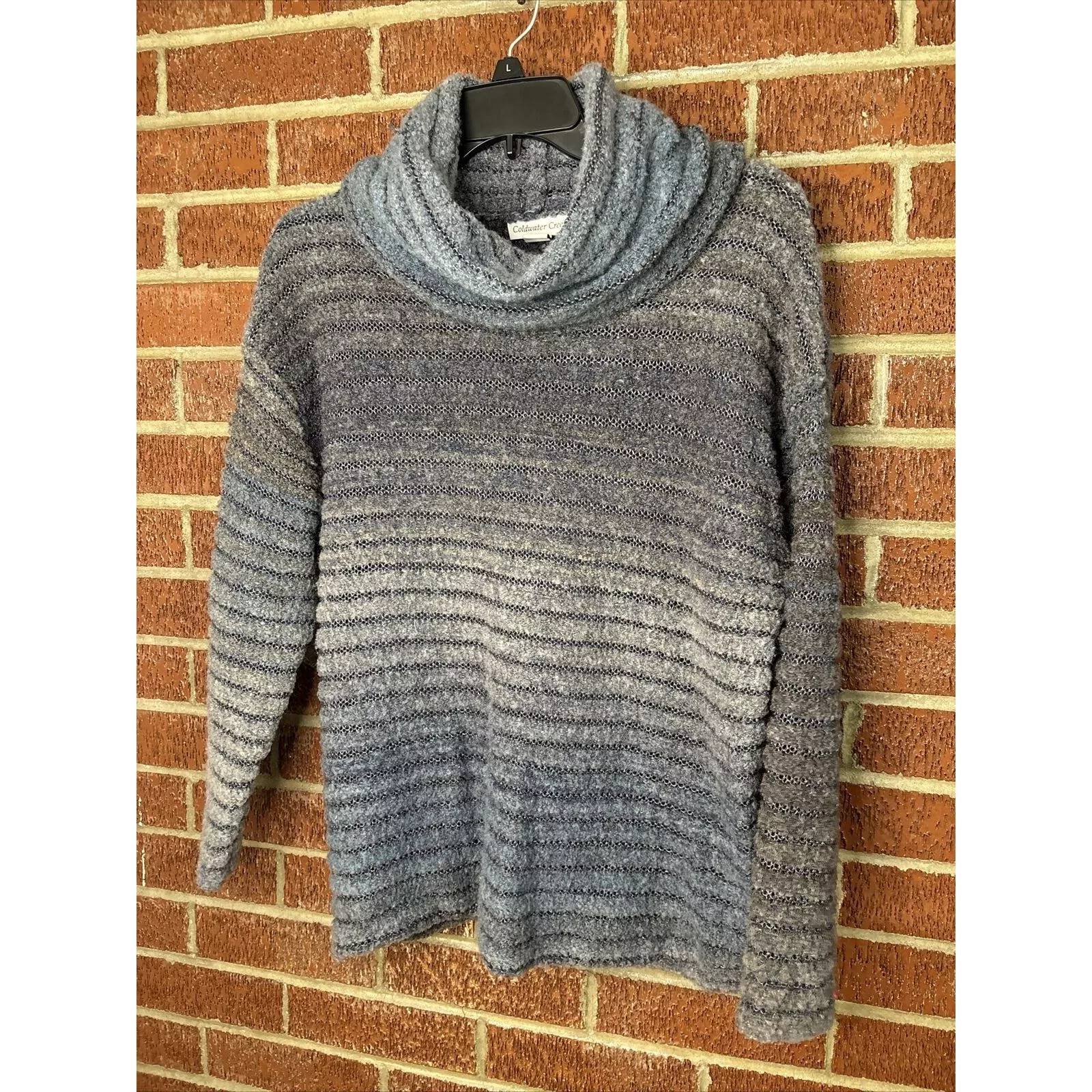 Coldwater Creek Sweaters Coldwater Creek Cold water Creek Women’s Cowl Neck Sweater Blue Ombré 16