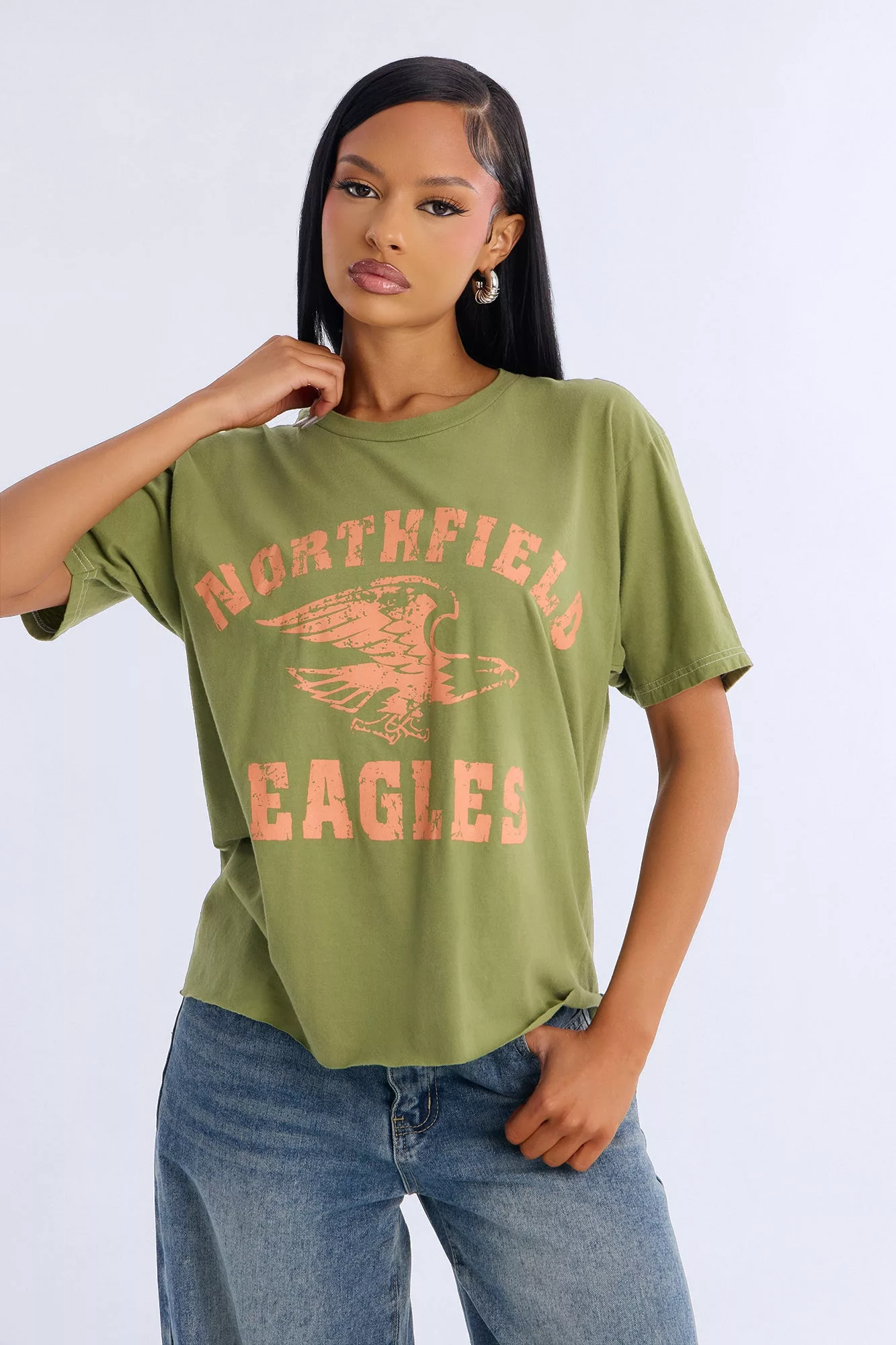 Eagles Athletic Oversized Tee - Olive