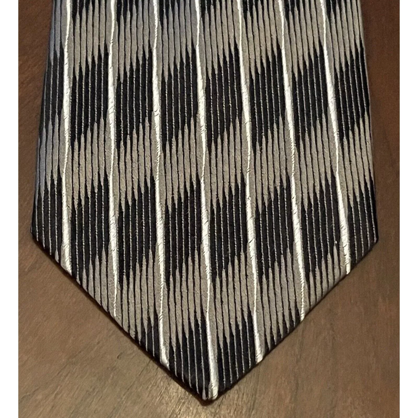 Other Ties Pocketsquares Other Todays Man Black Gray 100% Silk Men’s Neck Tie Made In Italy Multi