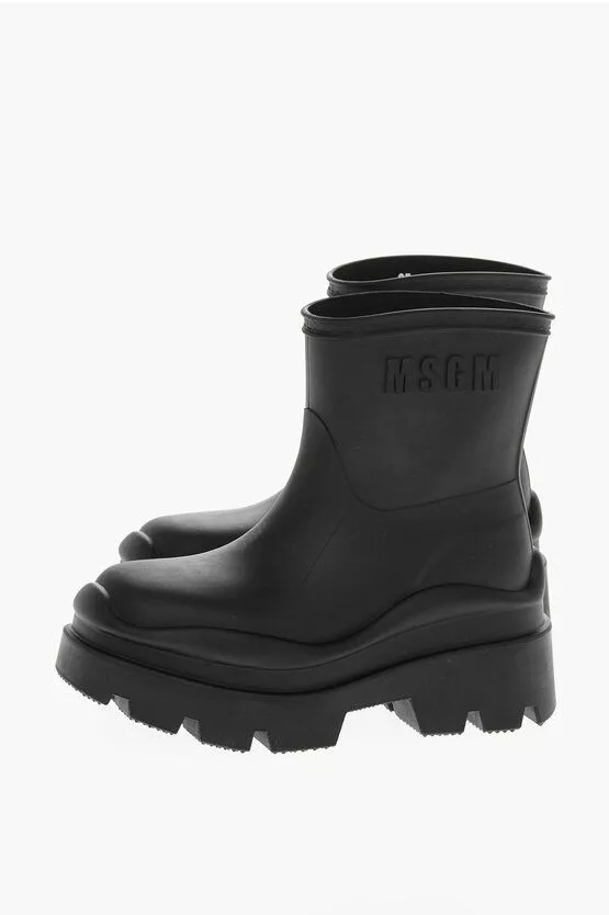 MSGM Boots MSGM og1mm0724 Carrion Sole Rubber Boots in Black