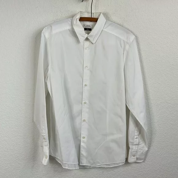 Versace Shirts Button Ups Versace Collection Button Down Embroidered Logo Men's Shirt White