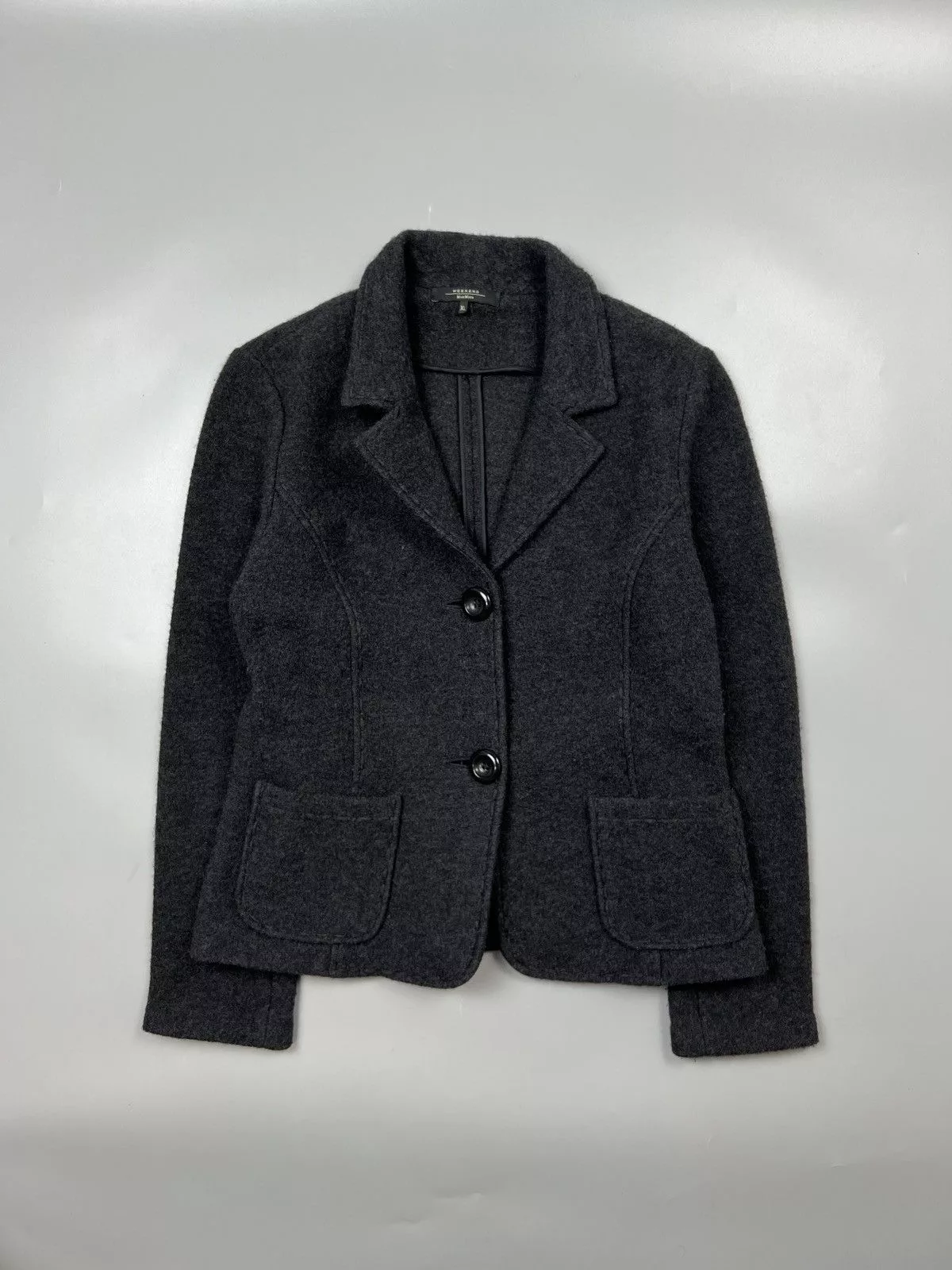 Weekend Max Mara Blazers Weekend Max Mara Short Cut Wool Blazer (Y0428) Gray