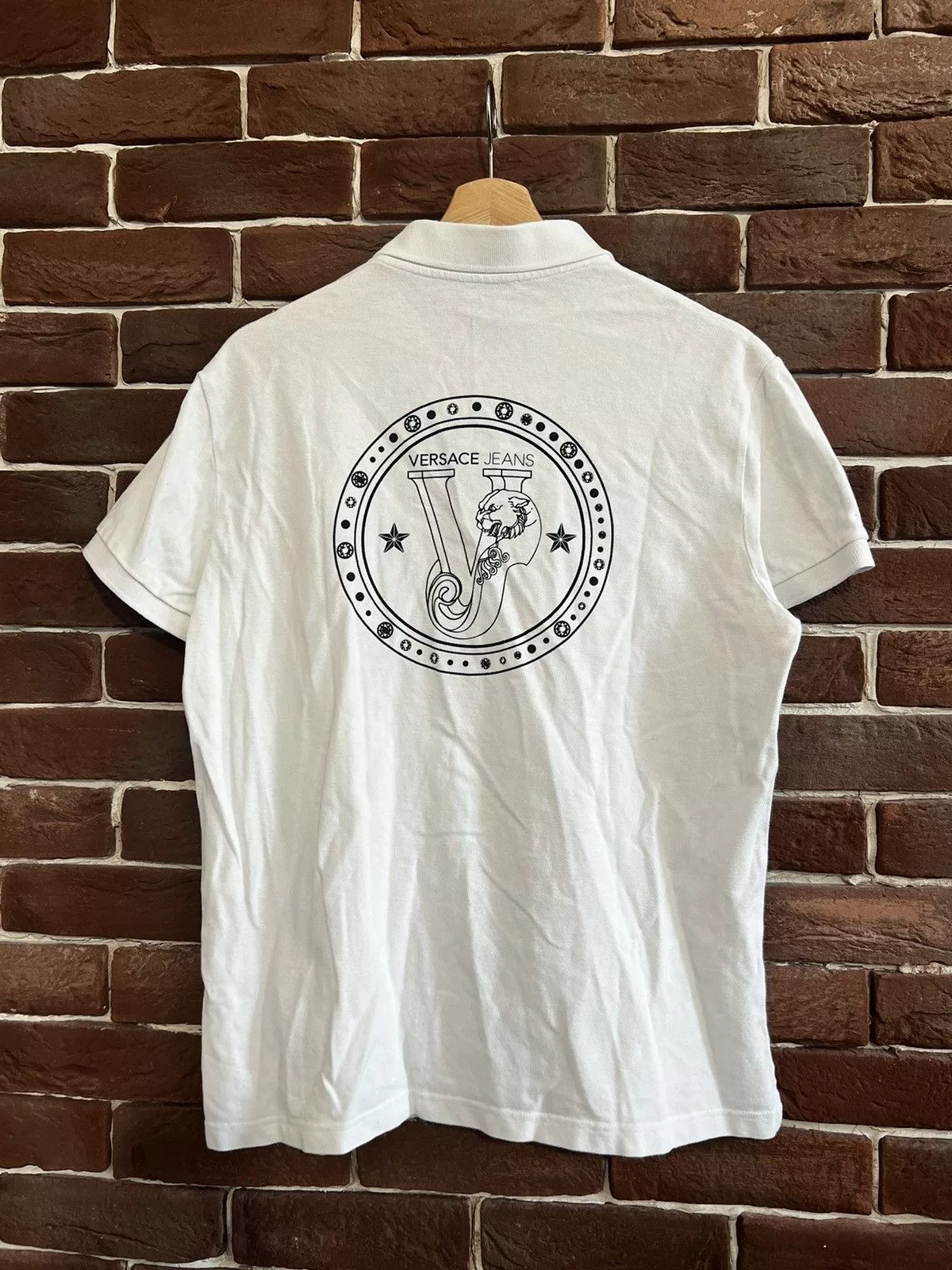 Versace Short Sleeve T Shirts Versace × Versace Jeans Couture × Vintage versace jeans couture tiger logo polo m white tee designer