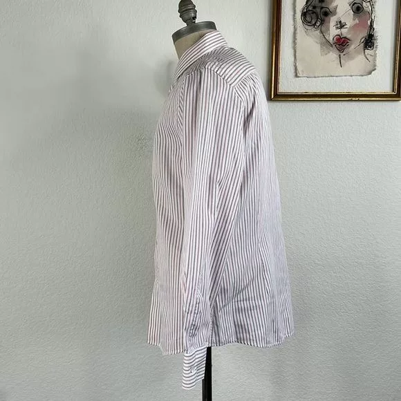 Versace Shirts Button Ups Versace Collection Striped Button Down Embroidered Logo Men'