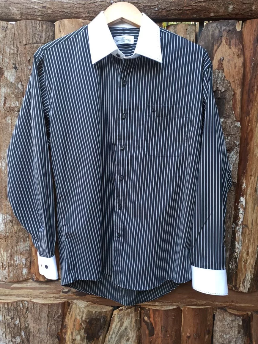 Balenciaga Shirts Button Ups Balenciaga × Vintage Vintage long sleeve striped balenciaga Black Luxury