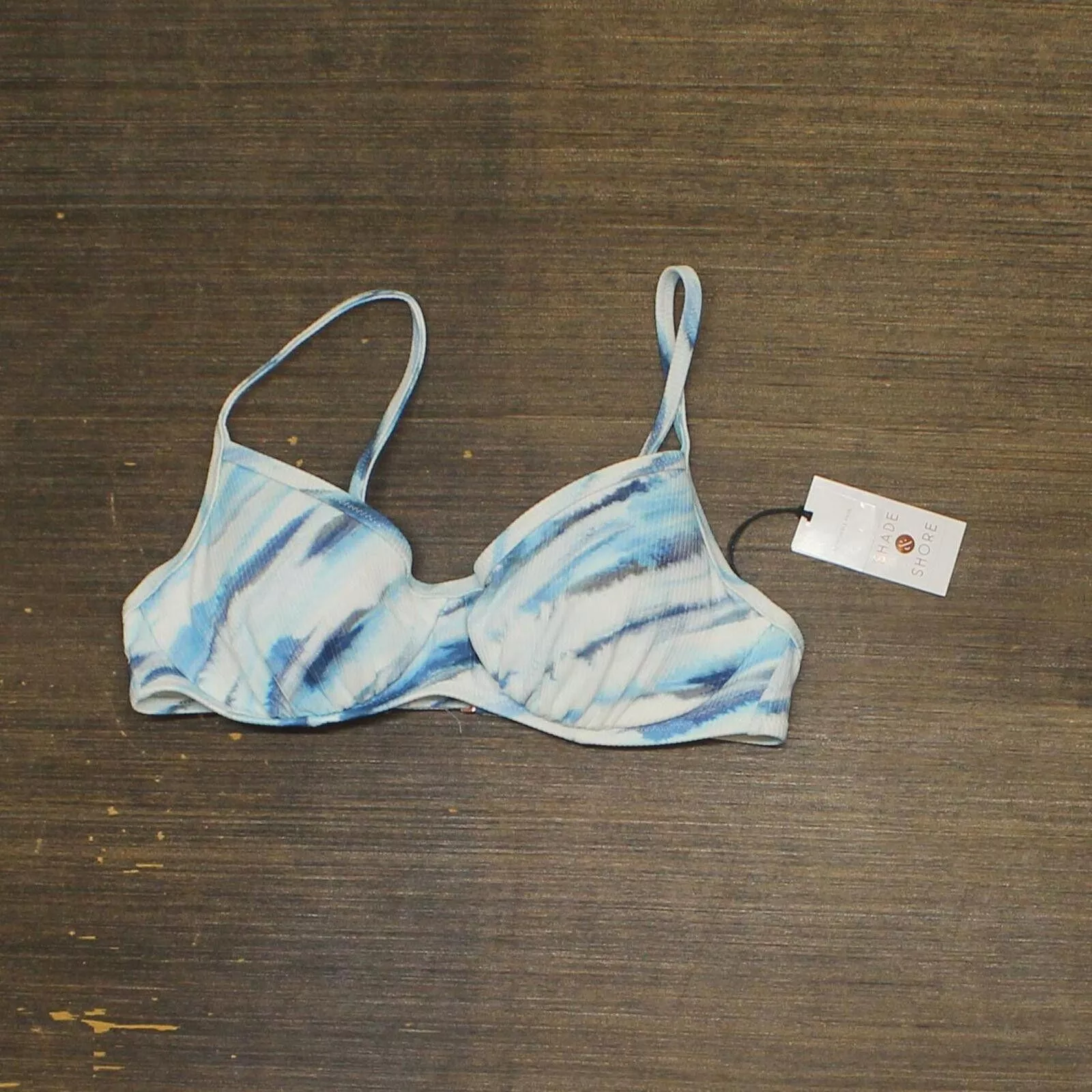 Designer Miscellaneous Designer NWT Shade & Shore Bikini Top 83999022 34B Blue Tie Dye