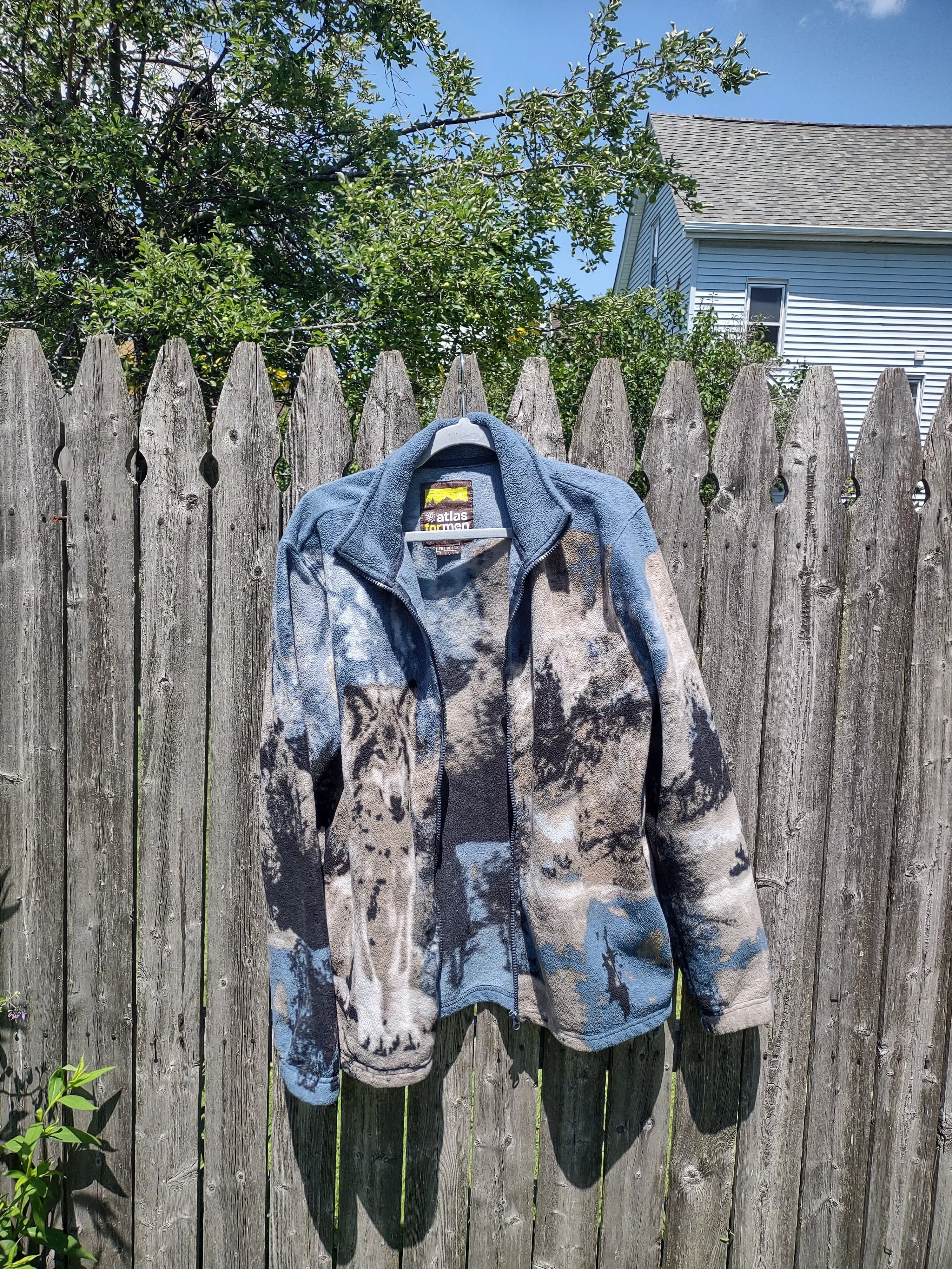 Vintage Light Jackets Vintage Fleece Wolf Zip-Up Blue
