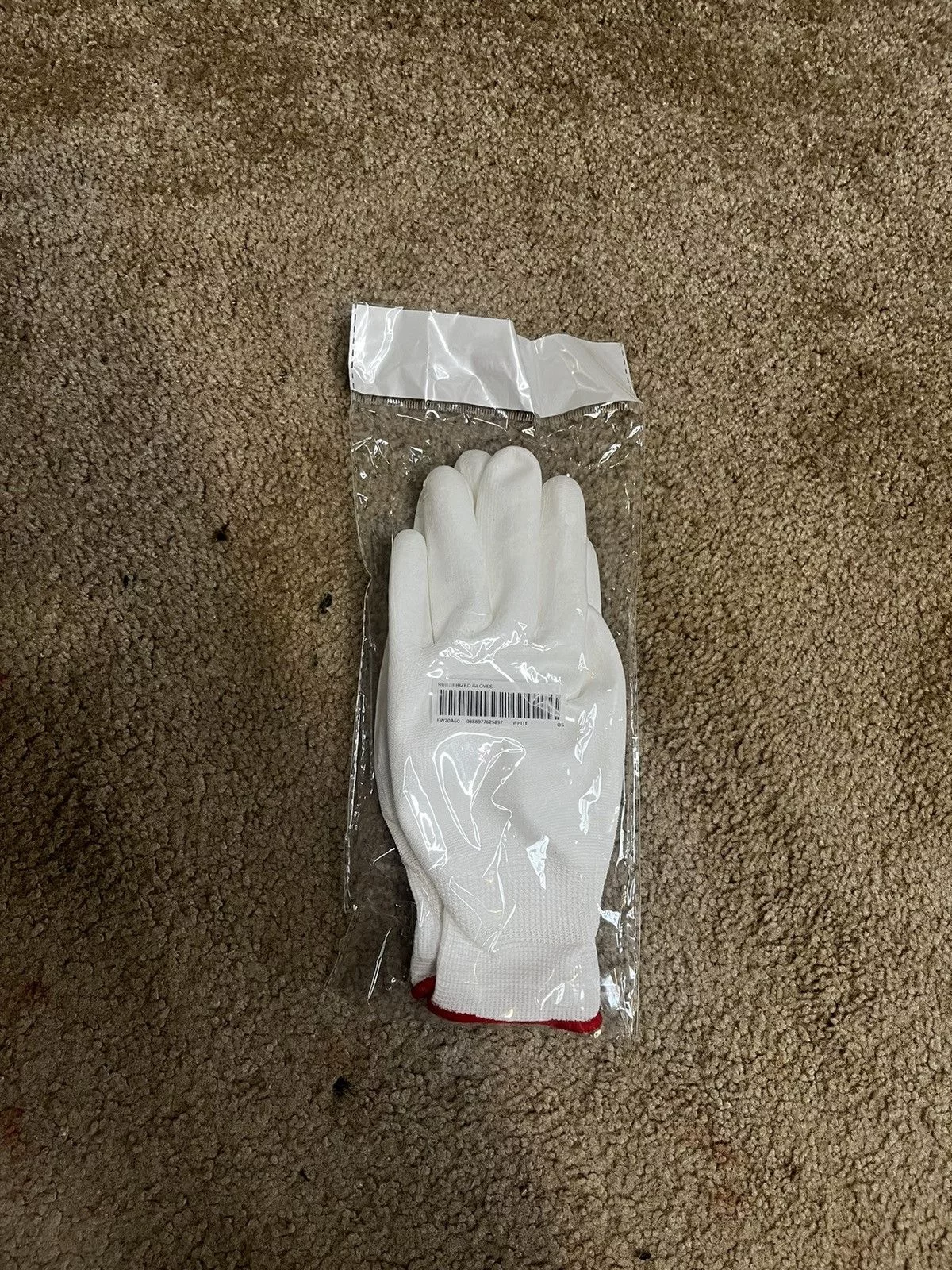 Supreme Gloves Scarves Supreme Rubberized gloves White