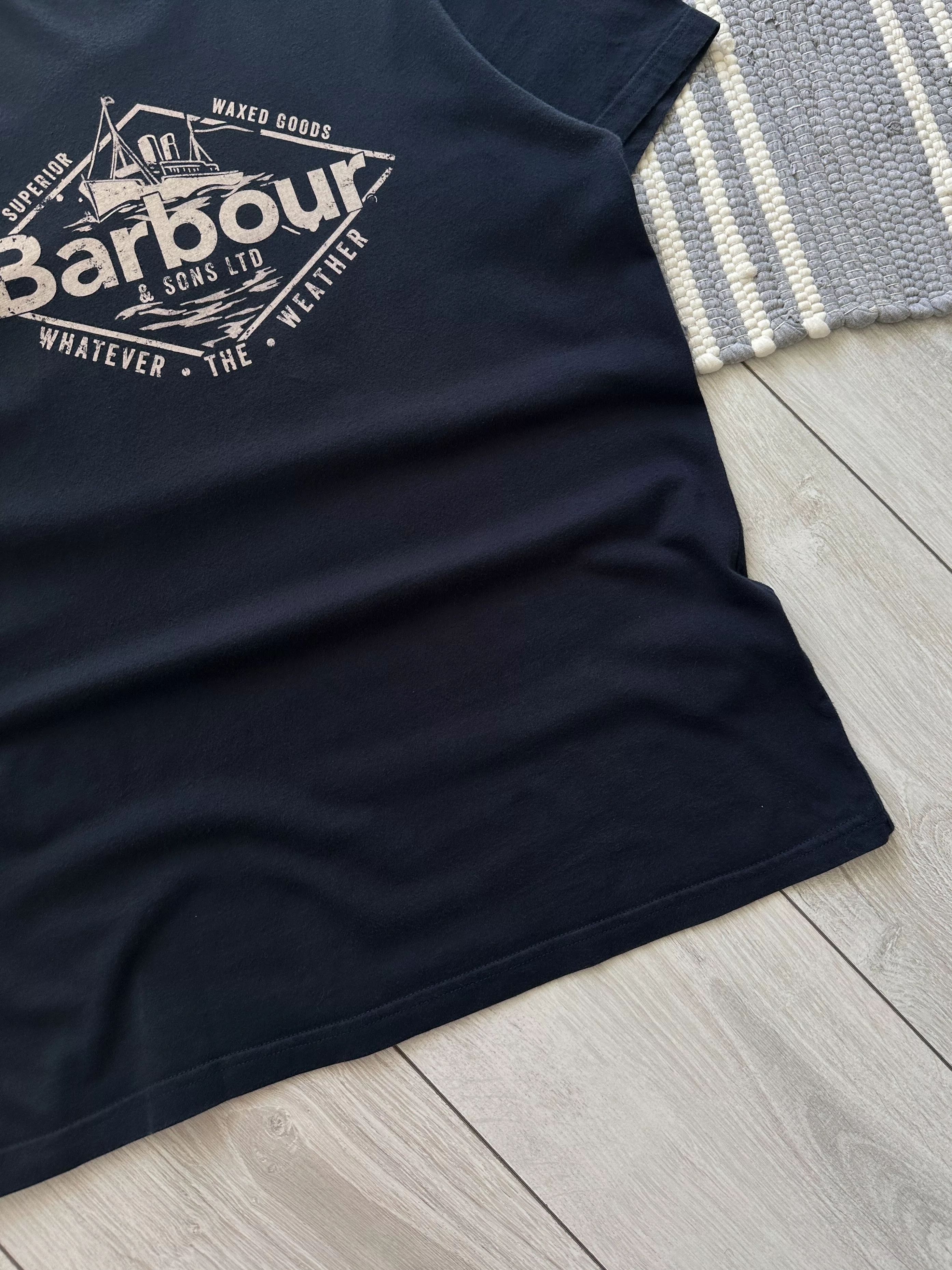 Barbour Short Sleeve T Shirts Barbour Logo Tee Shirt Blue