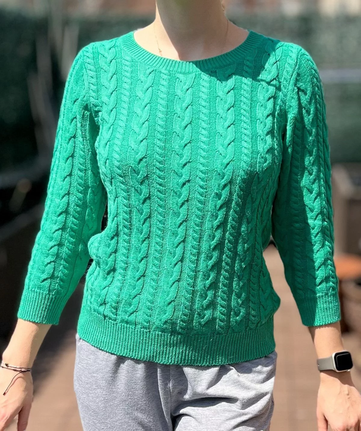 H&M Sweaters Women’s H&M Basic Green Cable Knit Sweater Size S knit