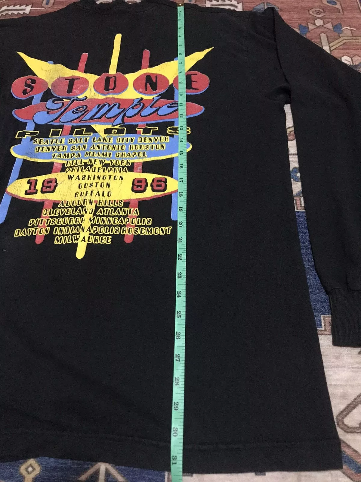 Band Tees Long Sleeve T Shirts Band Tees × Vintage Vintage 90s Stone Temple Pilots Grunge Band Tee Shirt Black