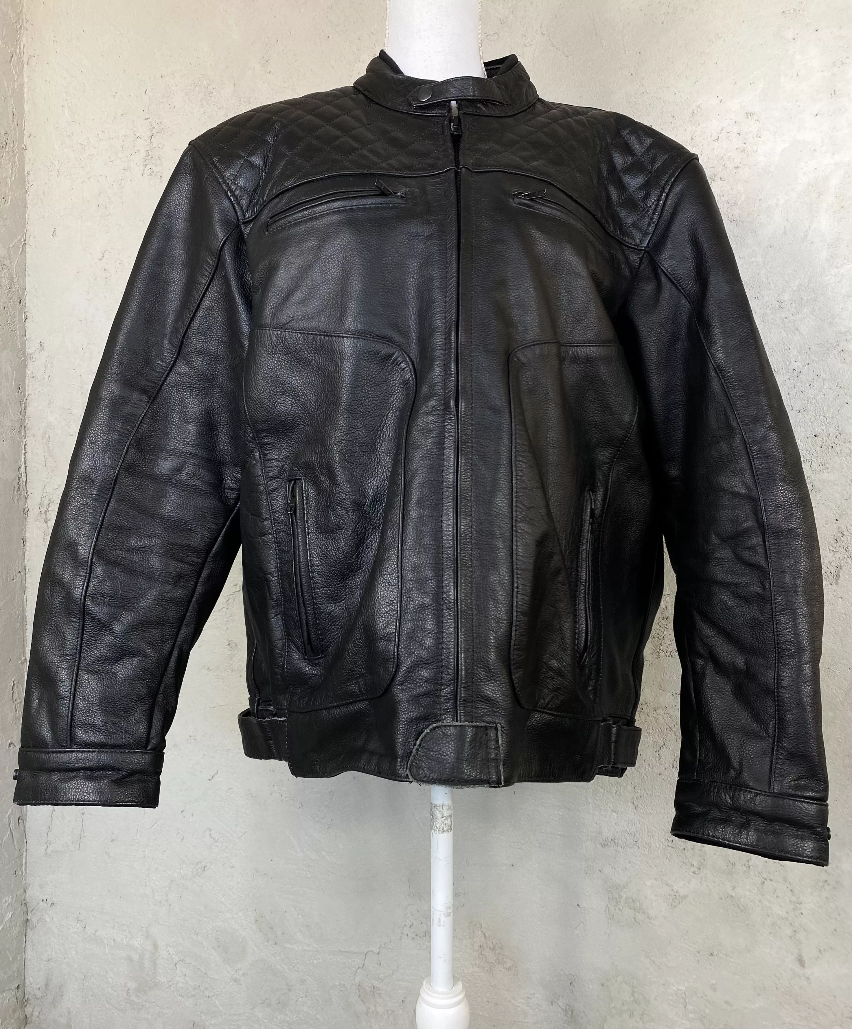 Genuine Leather Leather Jackets Genuine Leather racing leather Jacket moto real biker Y2K Black Vintage