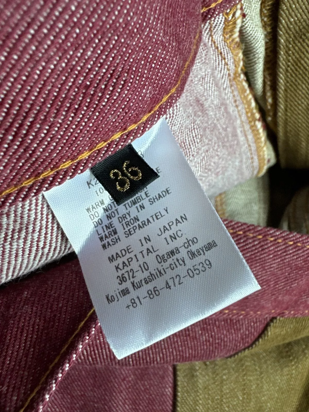 Kapital Denim Split-Color Jeans Red