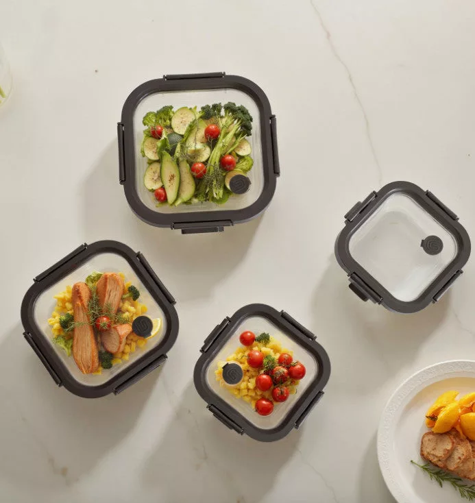 Espresso Square Glass Container Set