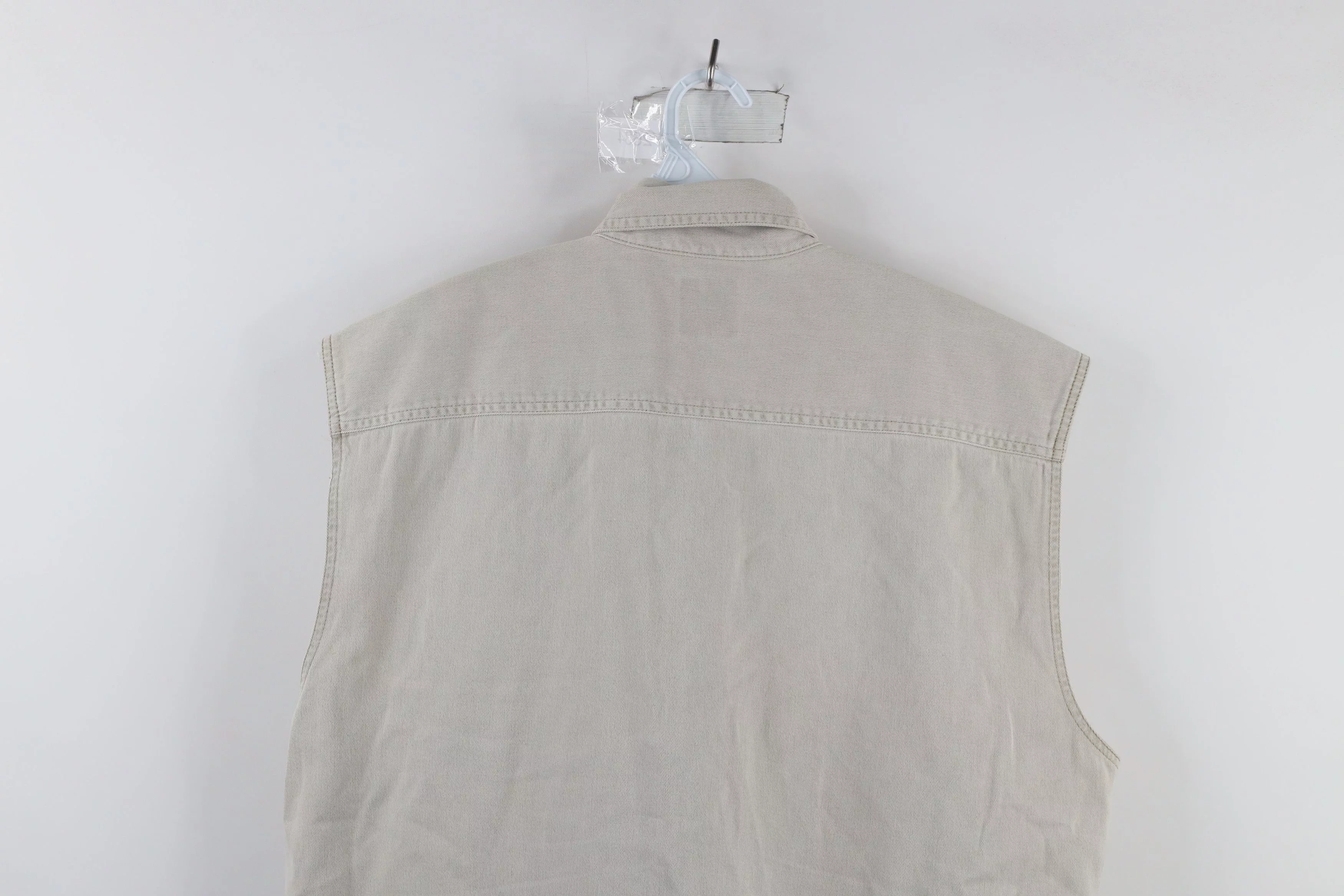 Gap Shirts Button Ups Gap × Vintage Vintage 90s Gap Cut Off Collared Denim Button Shirt Beige