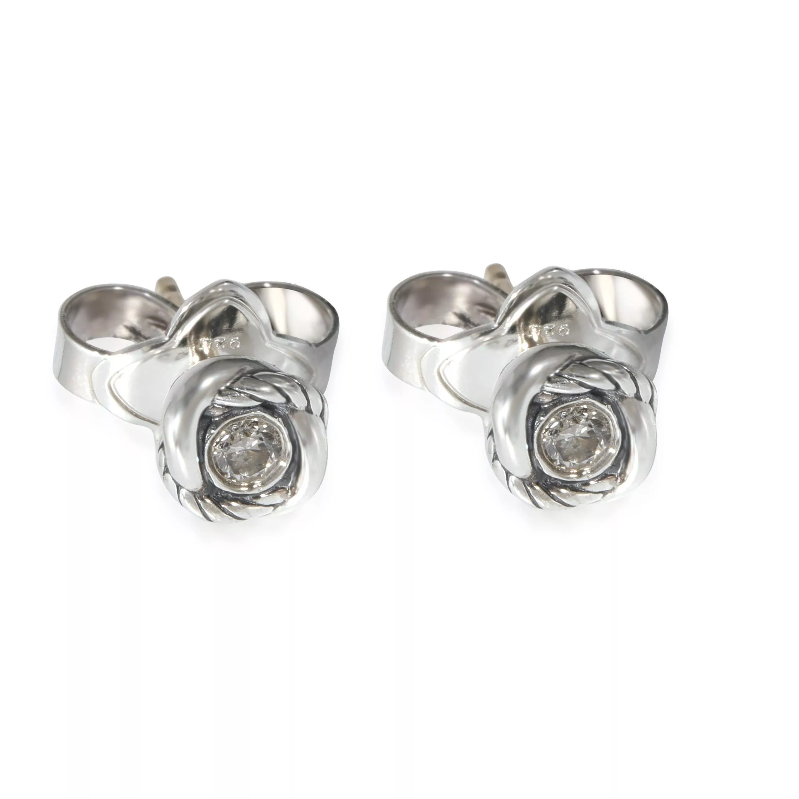 David Yurman Rings David Yurman Crossover Infinity Stud Earrings in Sterling Silver 0.13 CTW