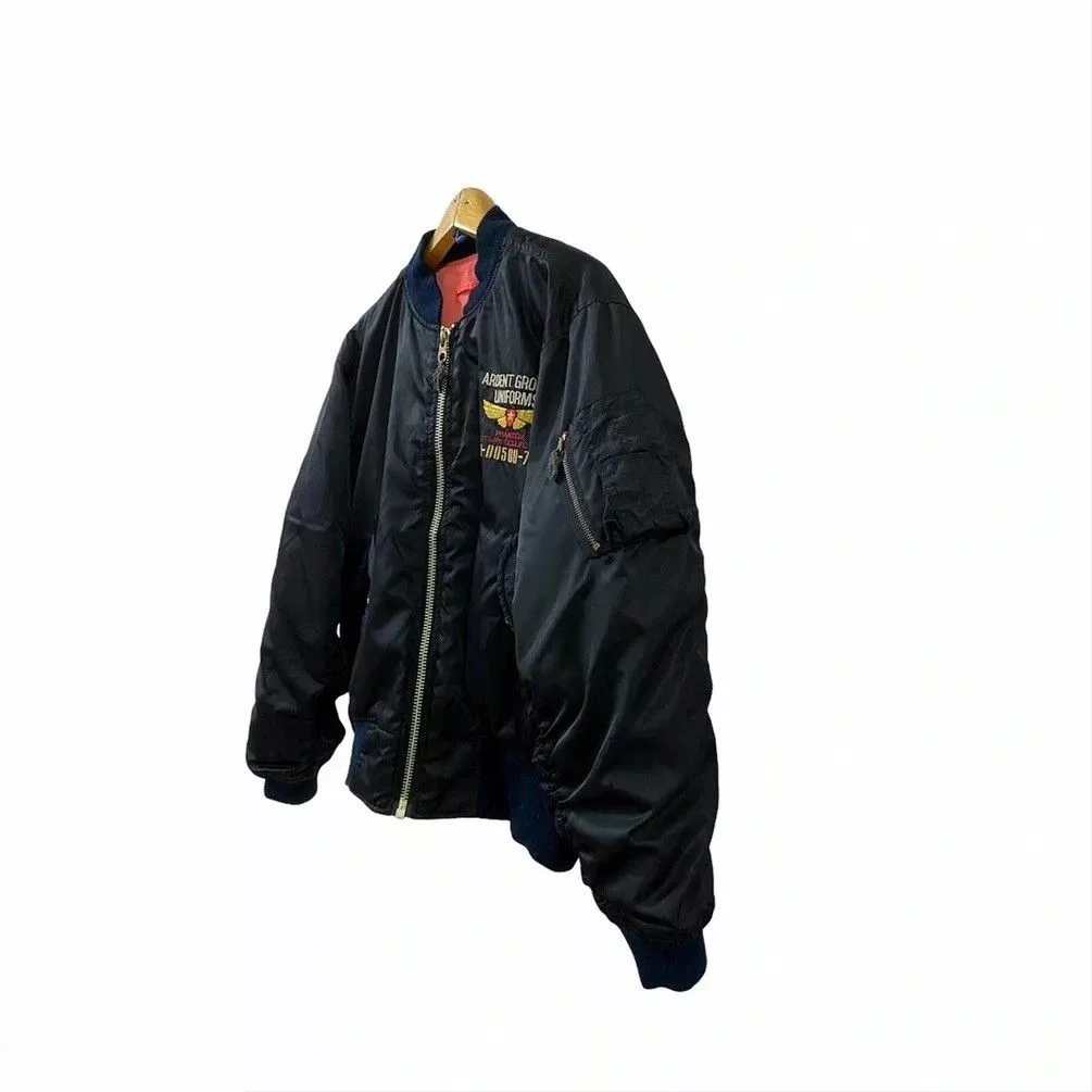 Vintage Bombers Vintage SPIRITUAL BASIC PHANTOM MILITARY COLLECTION FLIGHT JACKET Black